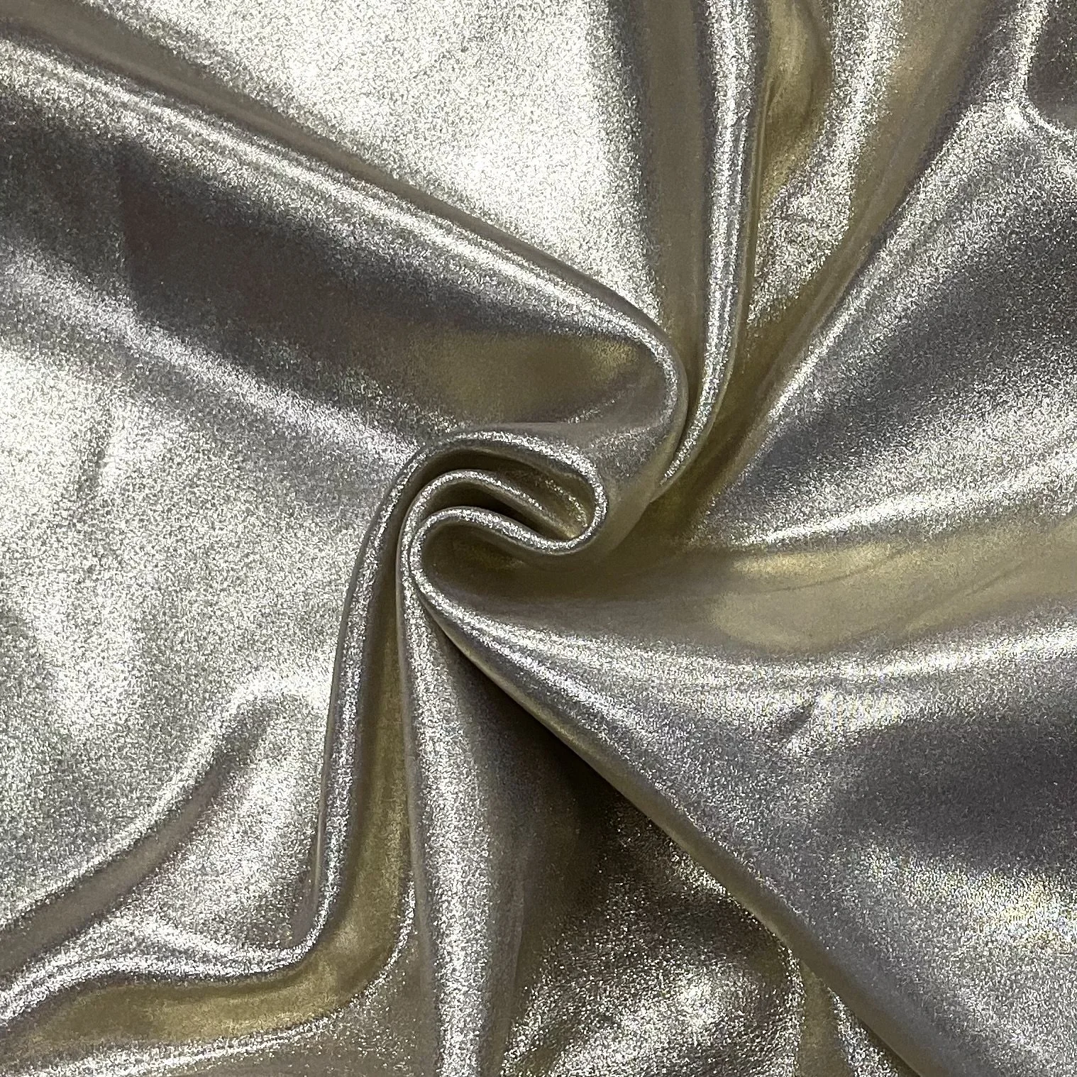 Light Gold Glittery Nappa Italian Leather Hide