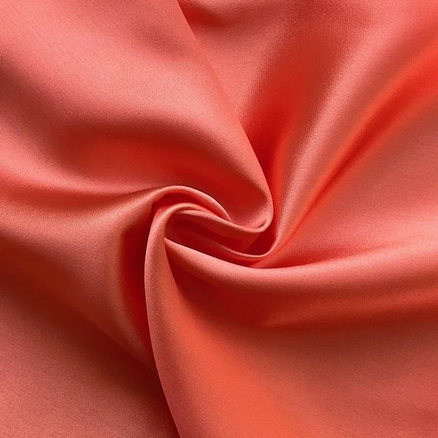 Coral Acetate Satin