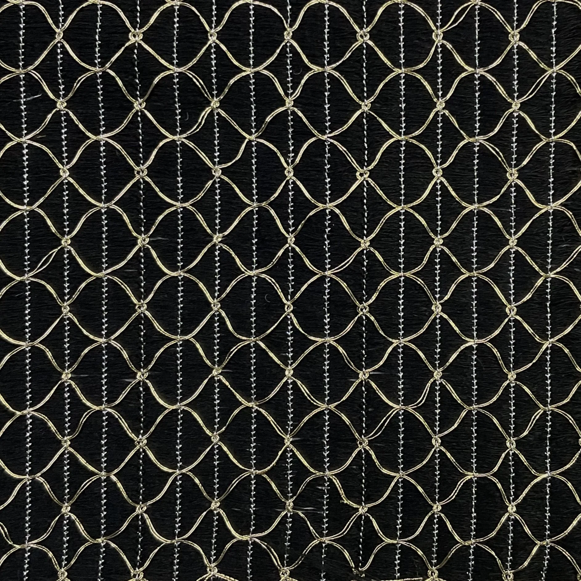 Black/Gold Embroidered Wool