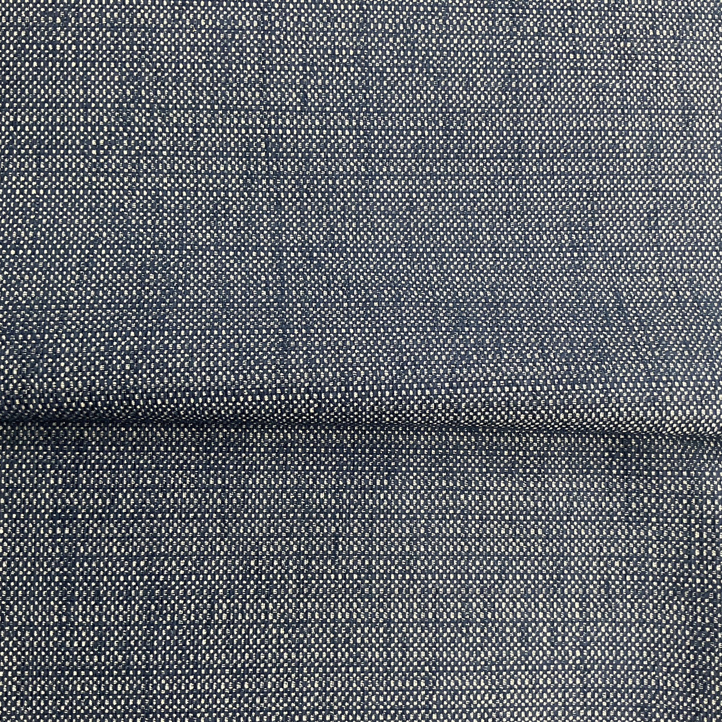 Navy/Stone Chenille Ridge Woven Furnishing Fabric