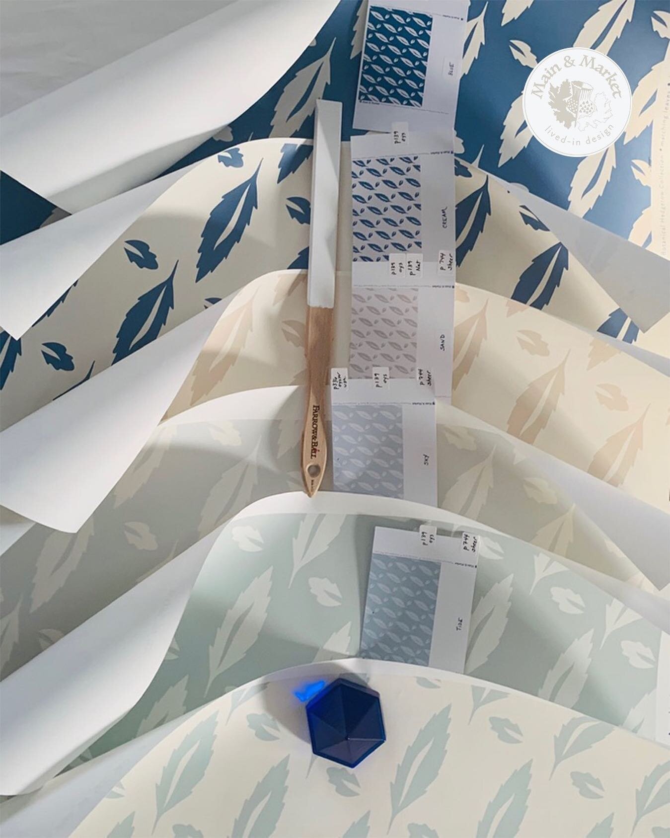 &bull; falling in line &bull; 
getting them all together! these wallpaper rolls create such great patterns of light and shadows - patterns upon patterns ➿ things are stacking up around here - sky, tide, sand, shore, cream, and blue? what&rsquo;s your