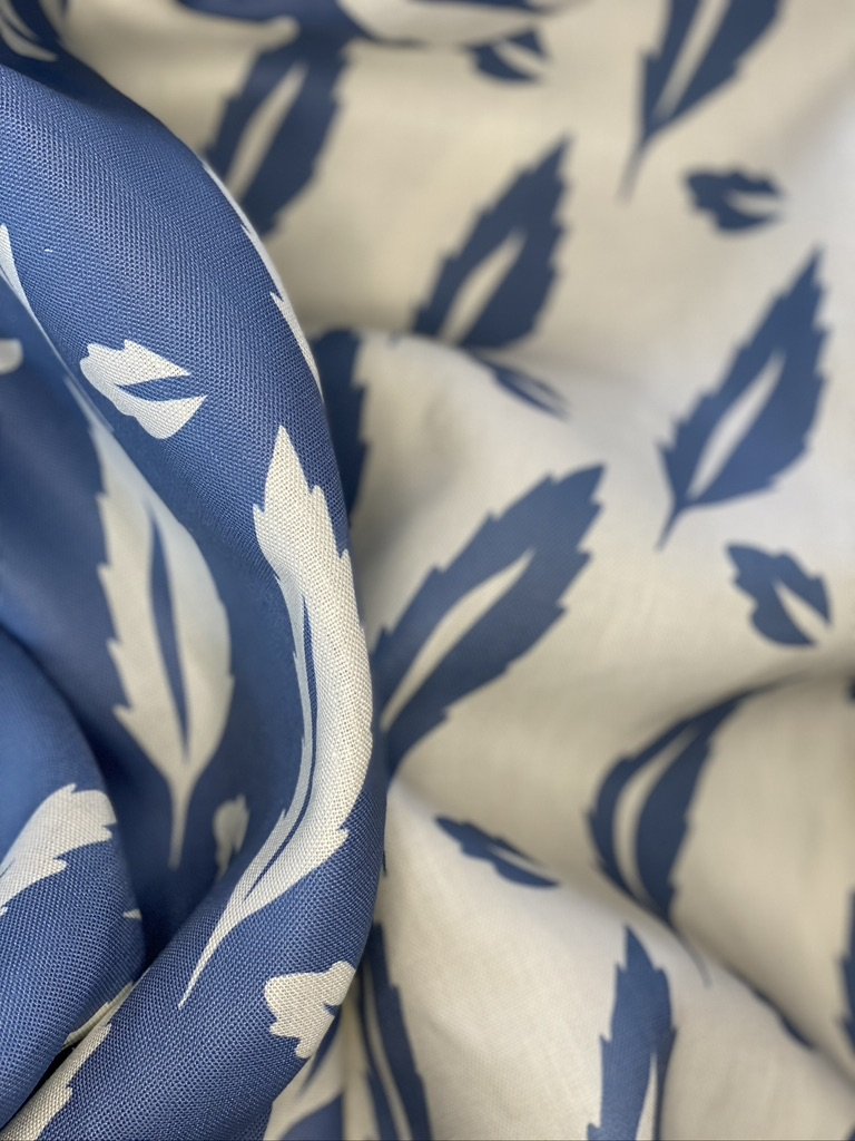 marching leaves on linen