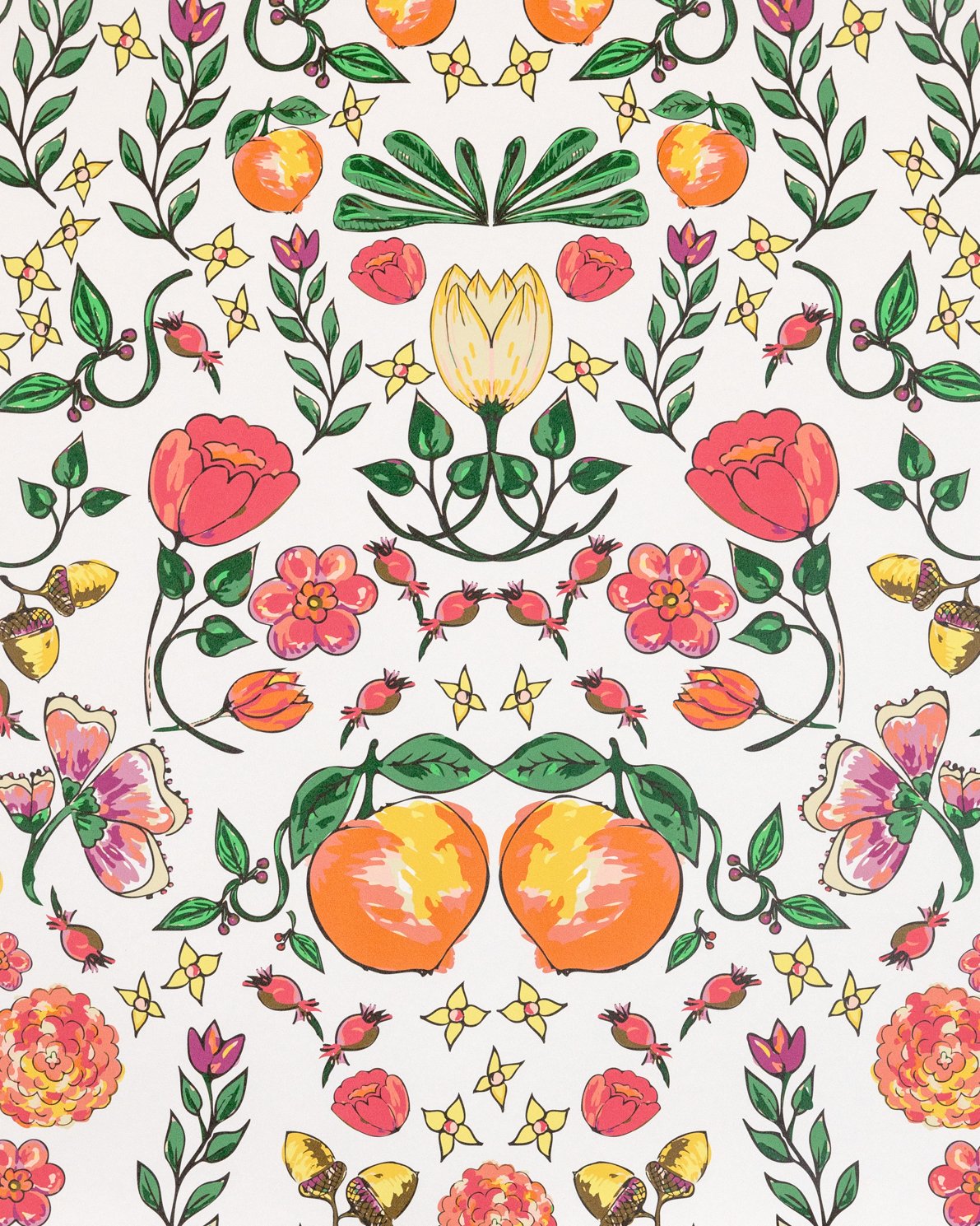 garden bounty on clay coated wallpaper