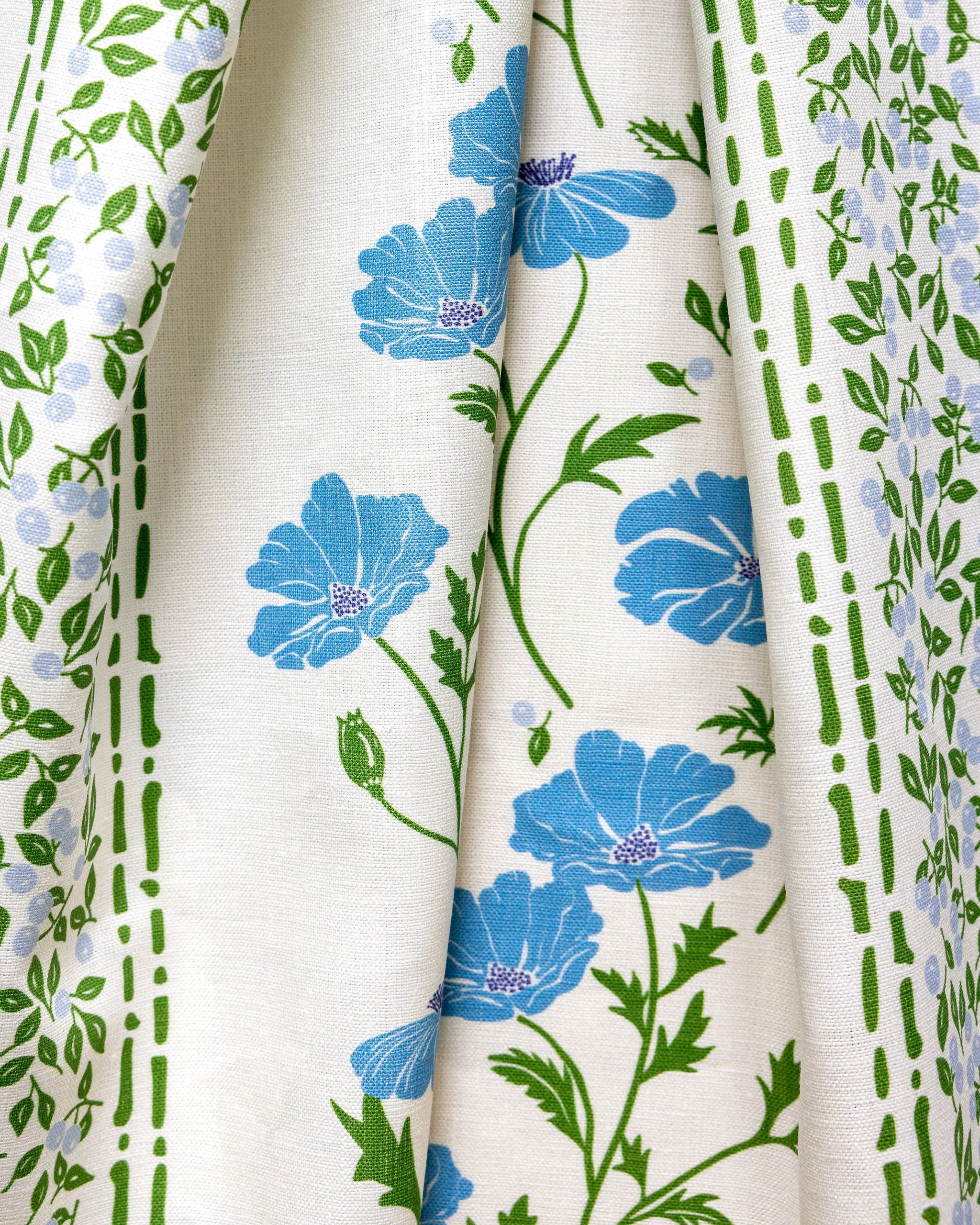 Main & Market - Poppy - linen - blues