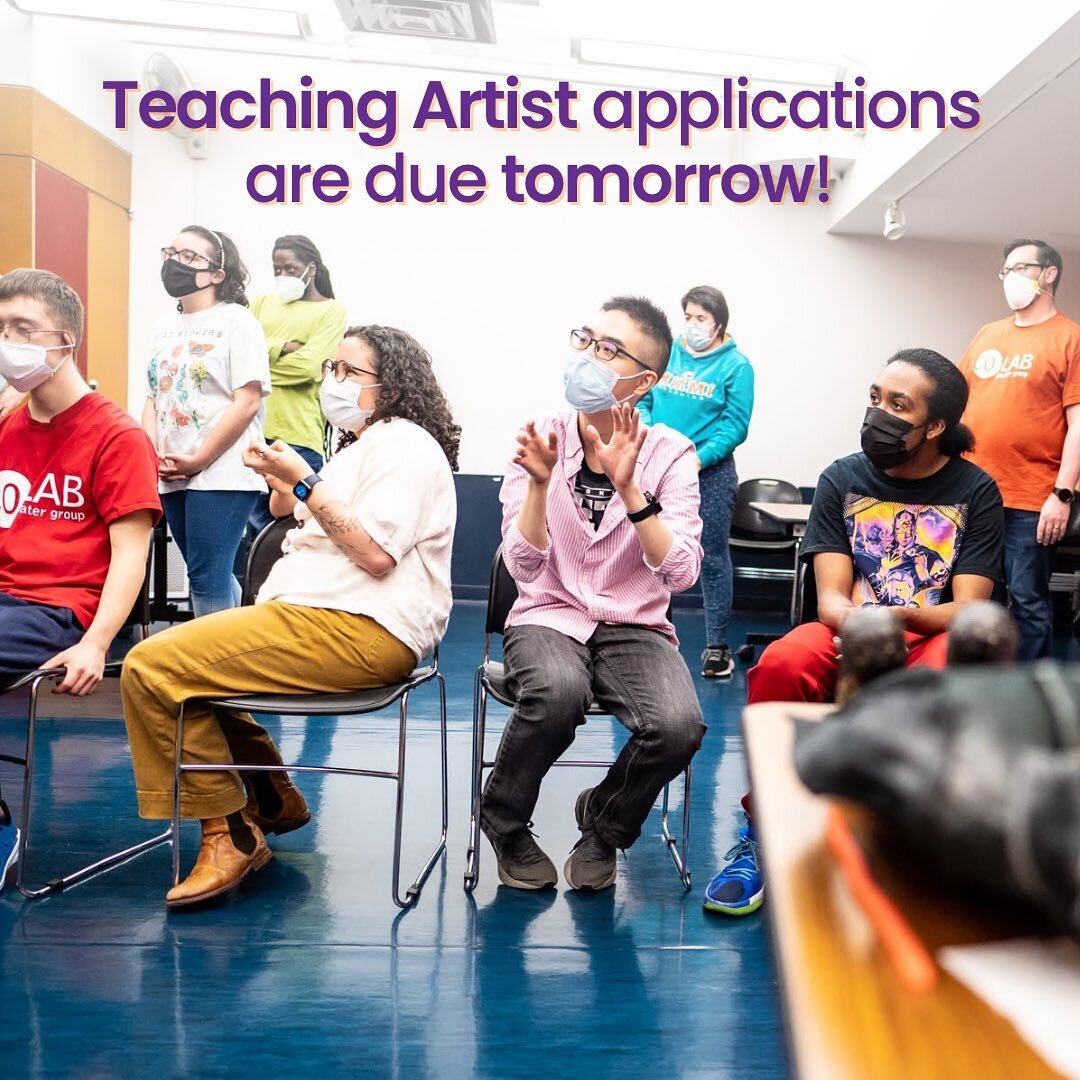 Teaching Artist applications are due tomorrow&ndash;Monday, May 15th! Learn more about the TA role at CO/LAB and apply at the link in our bio.

Image description: Two rows of CO/LAB actors, Teaching Artists and Supporting Artists sit and stand in the