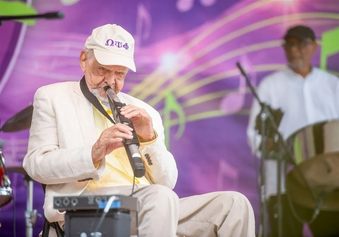 DYK: A former @oberlincollege student could be the oldest performing jazz musician in the United States. Warren Watson is 103 years old, and he performed at the Monroeville Jazz Festival with Court in Session, the ensemble that grew out of jam sessio