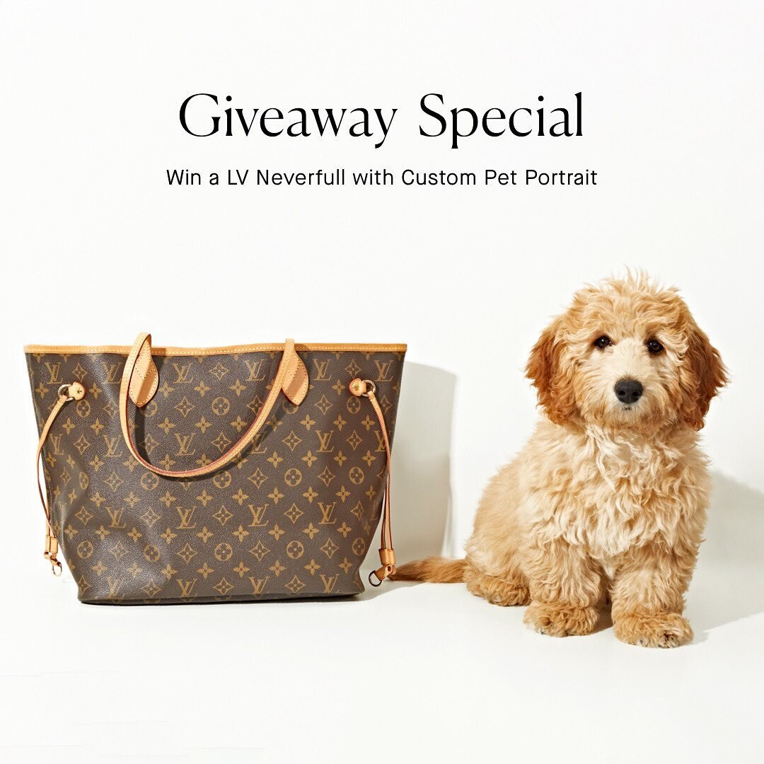 We've teamed up with @rebagofficial to celebrate #internationaldogday by giving away a Louis Vuitton Neverfull with a hand-painted P&ecirc;t-&agrave;-Portrait to ONE lucky winner. Head over to @rebagofficial for official details! #Rebag #Goldendudele