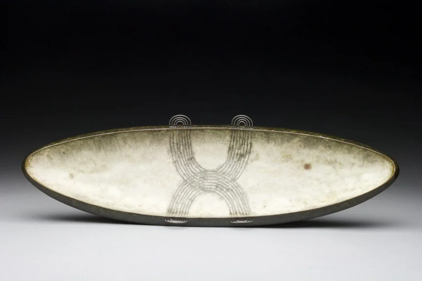 Earthenware oblong bowl with kanthal wire details, 2019