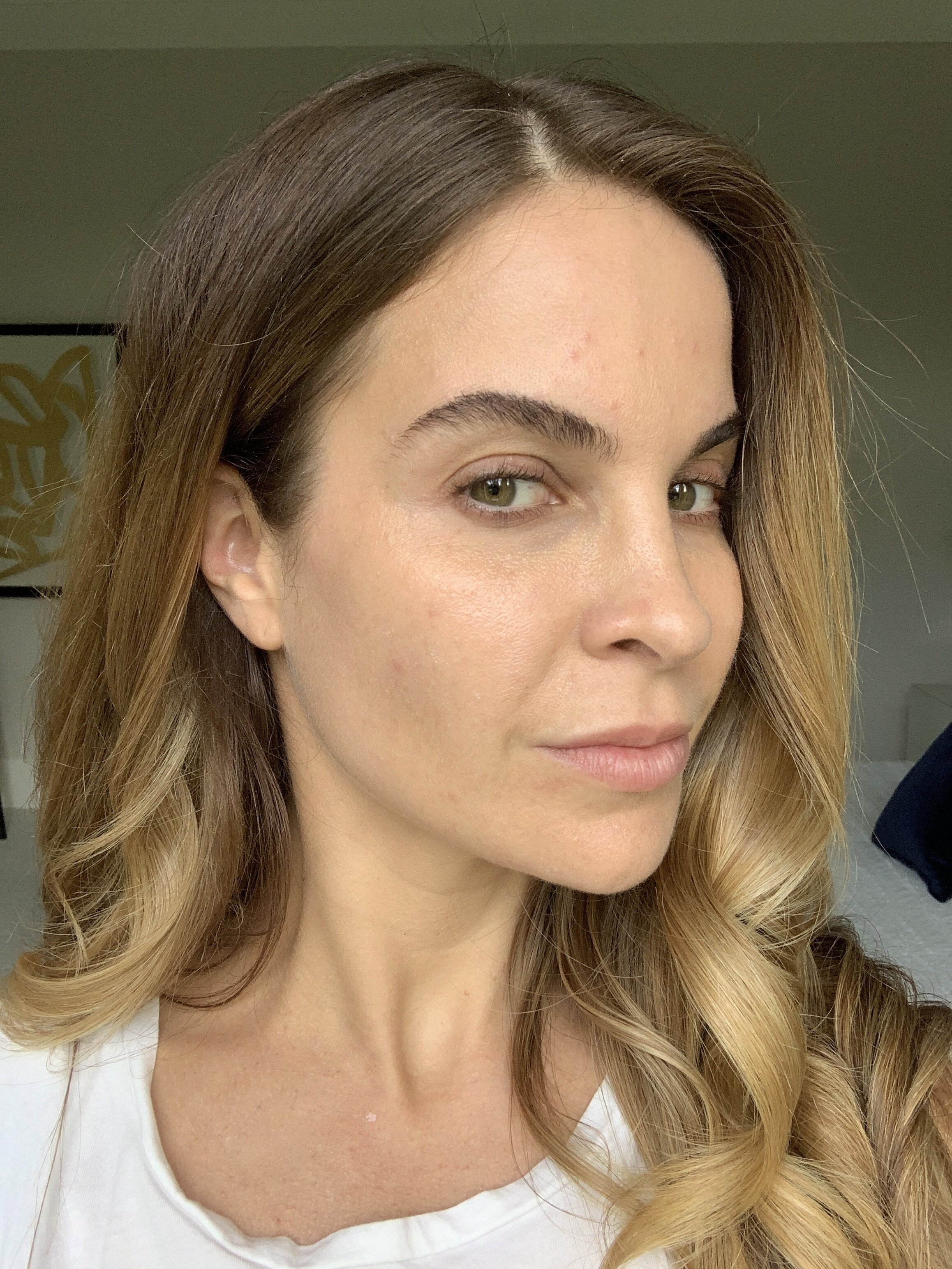 white cast on face