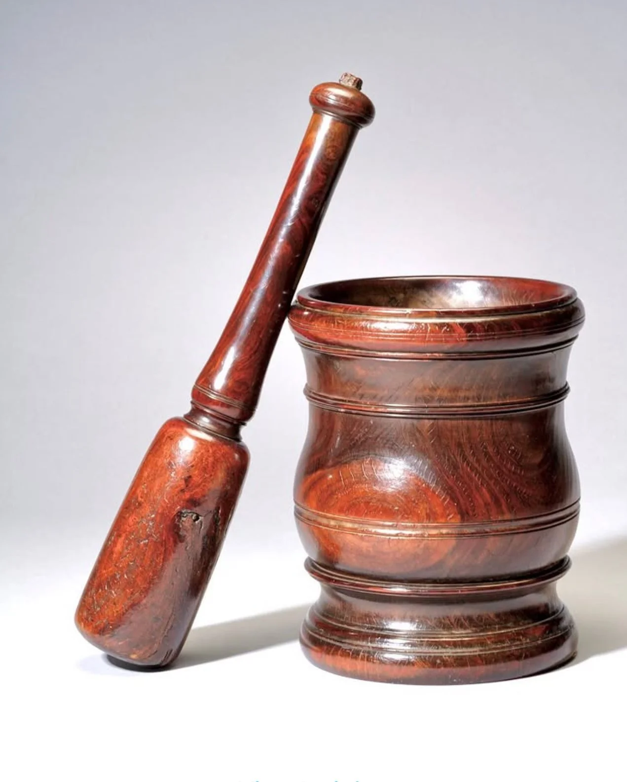 Outstanding 17th Century Lignum Vitae Pestle and Mortar
