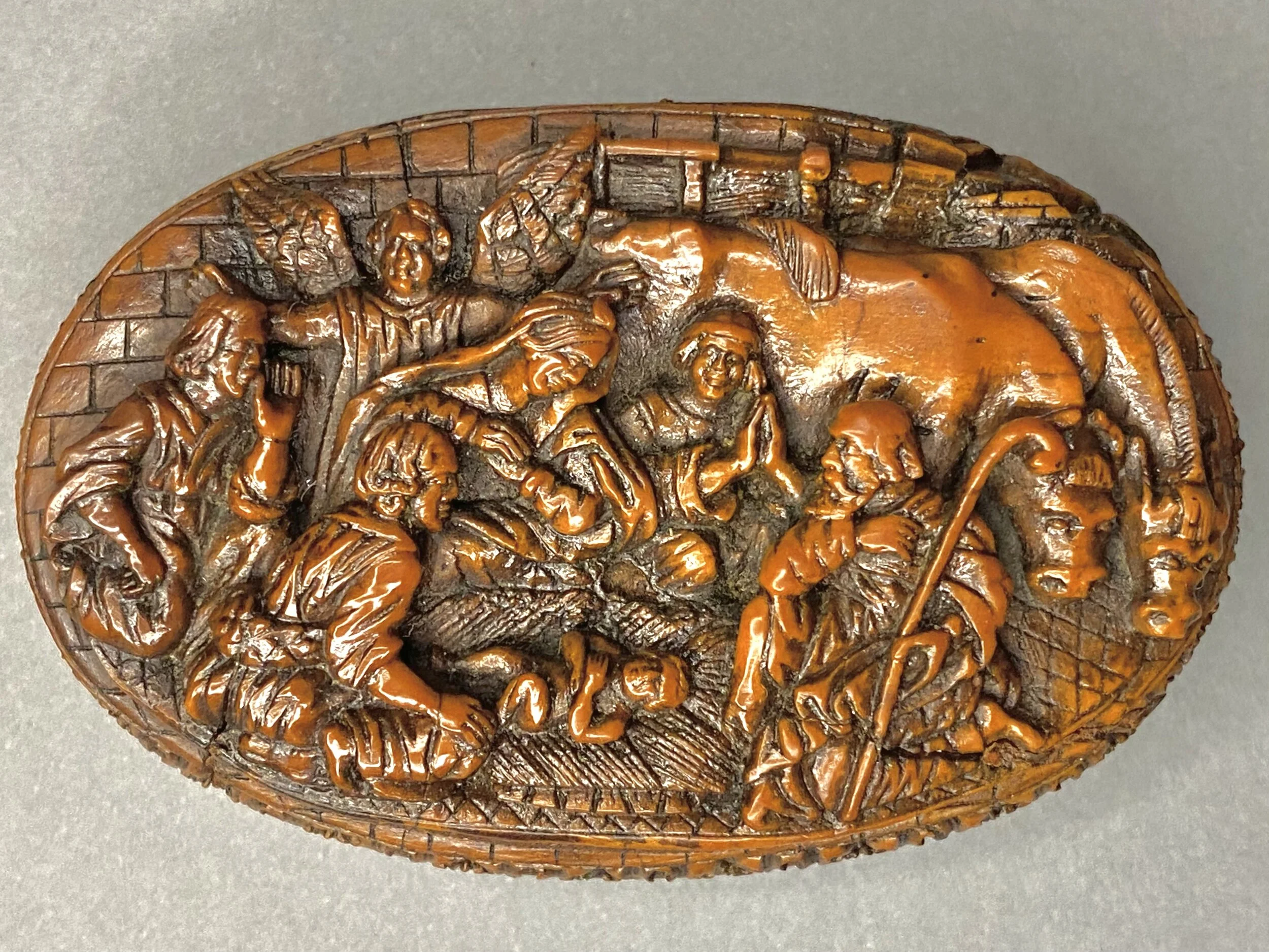 Incredible Rare ‘Nosegay’ (a type of Vinaigrette), Nativity Scene
