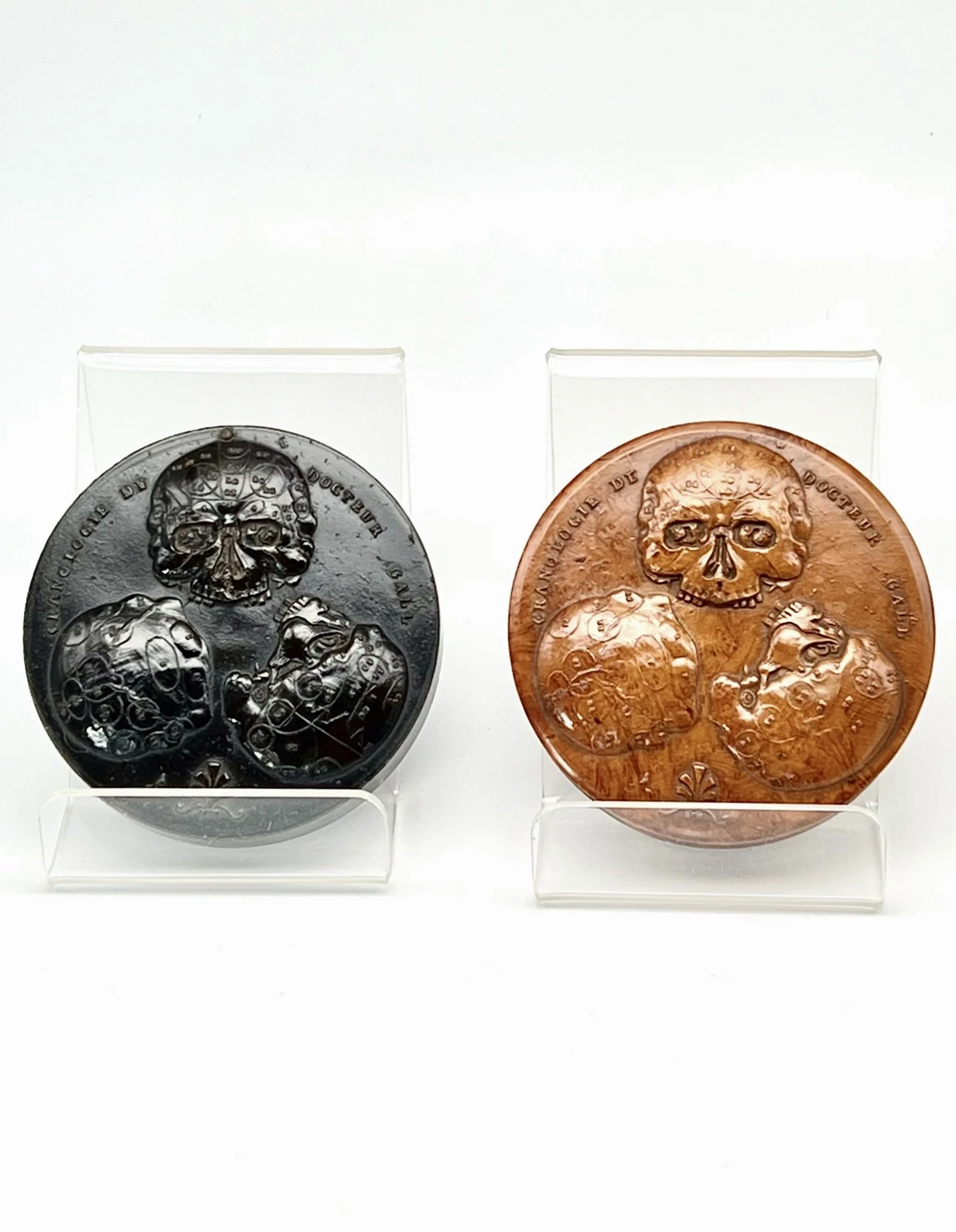 Incredible Dr Gall ‘Phrenology’ Skulls Snuff Box + it’s Rare exact Pattern Mould.