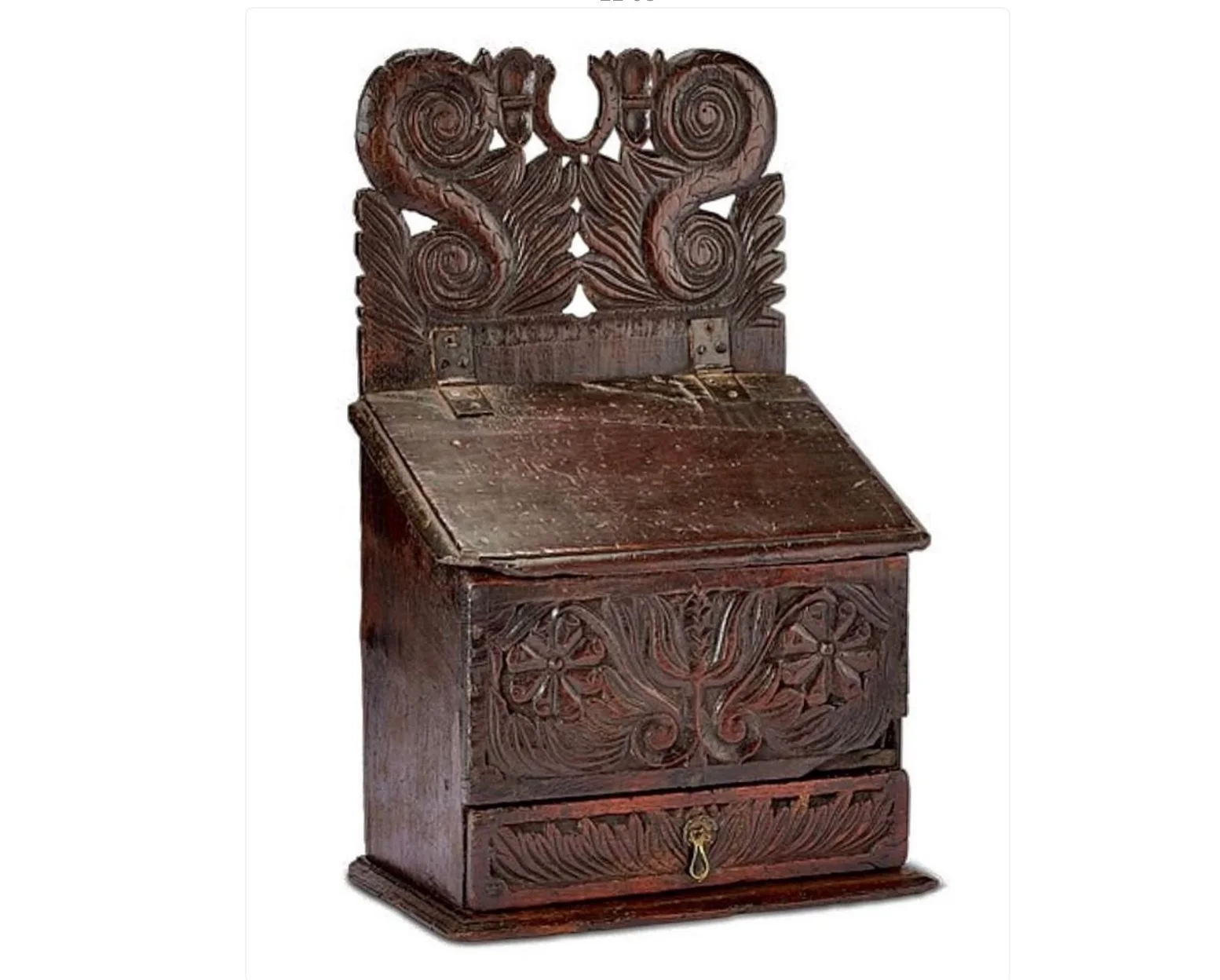 Rare 17th Century Charles 11 Oak Salt Box