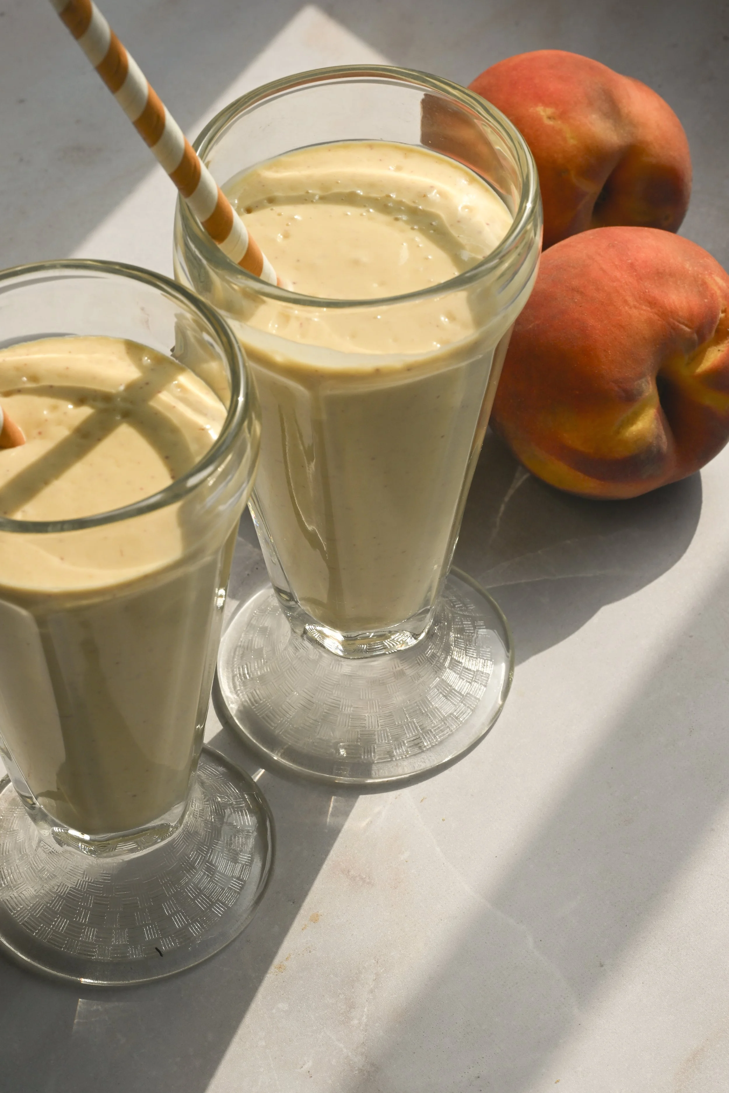Tahini peach lassi