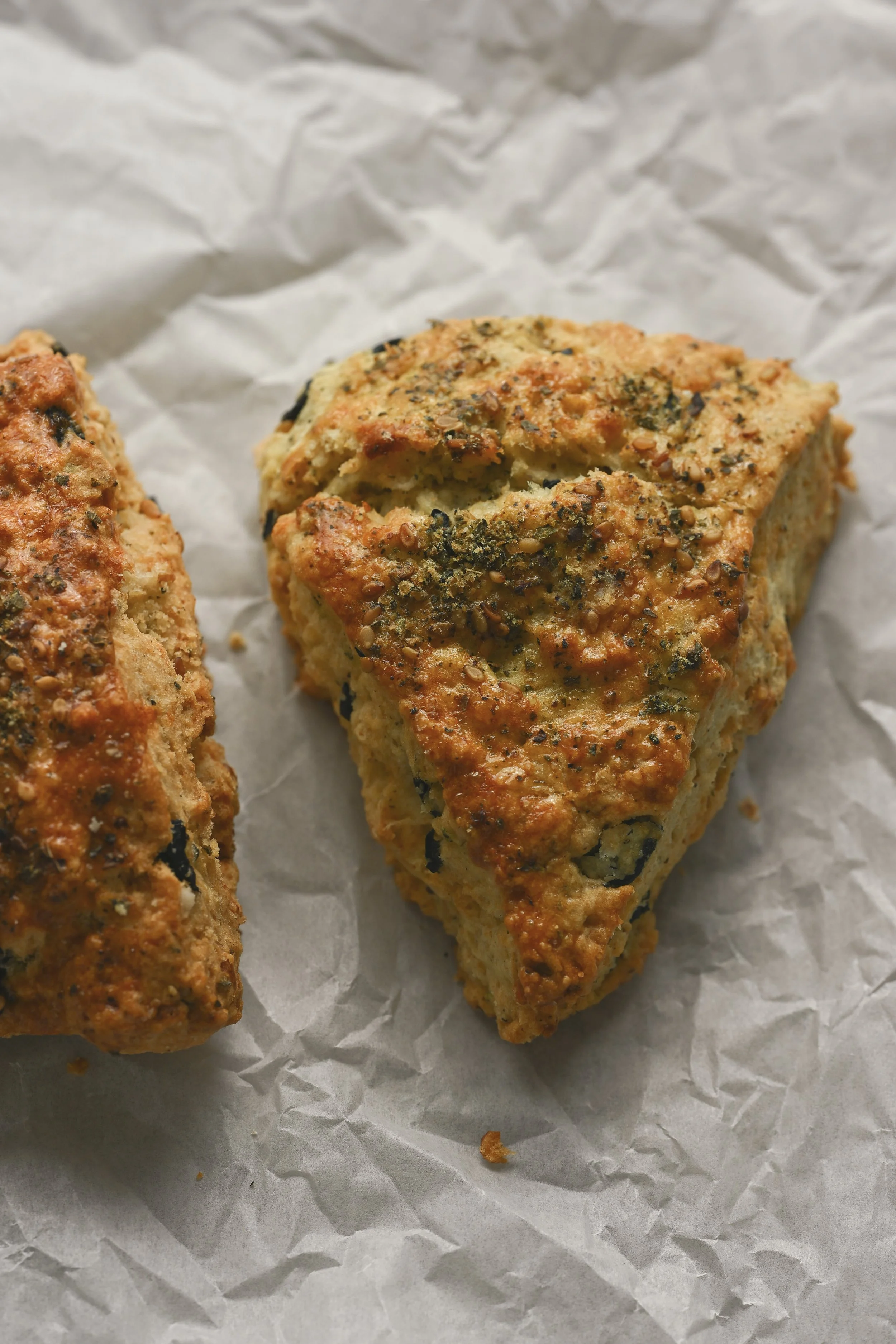 Savory Za’atar & Olive scones.