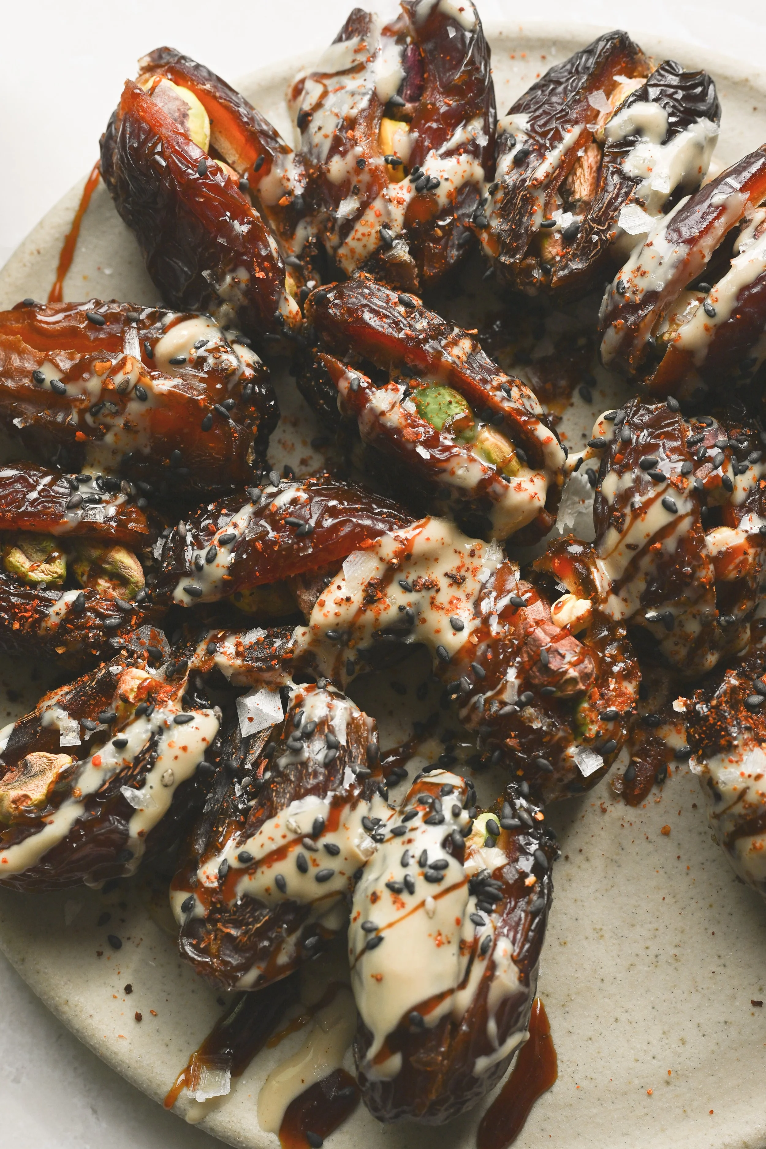 Dates with Tahini, Chilli and Salt
