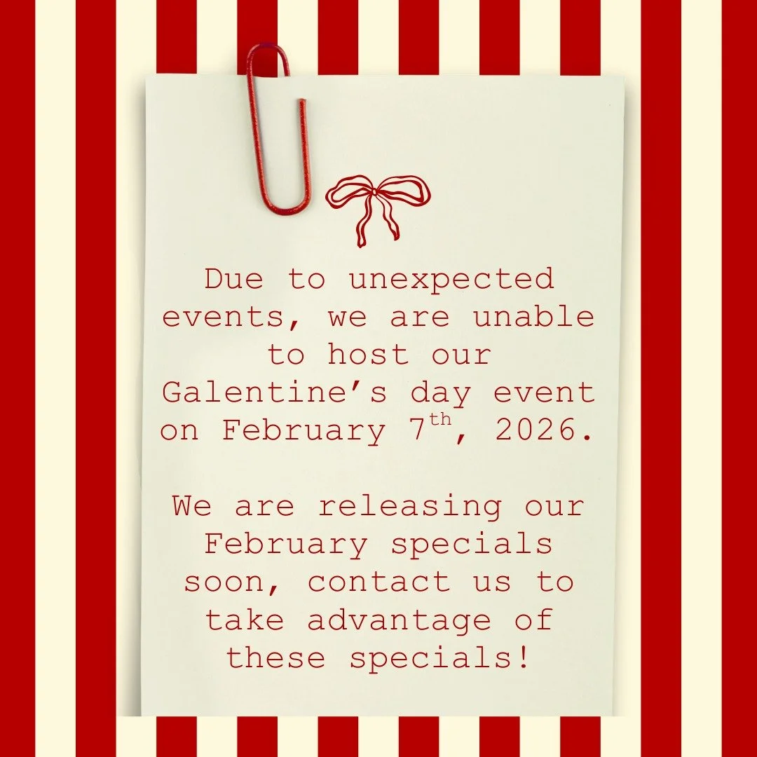 Destiny Derma Spa Galentine's day event has been cancelled.

We apologize for cancelling our date with you, however we have some sweet specials coming out in February soon, and we are excited to share them with you. 🍓💟 

We look forward to seeing y