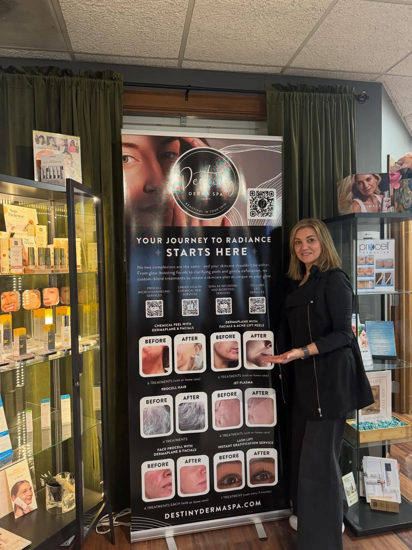 Here at Destiny Derma Spa, we value transparency and results! Here&rsquo;s a first look at our new banner, that show cases our most popular service results!