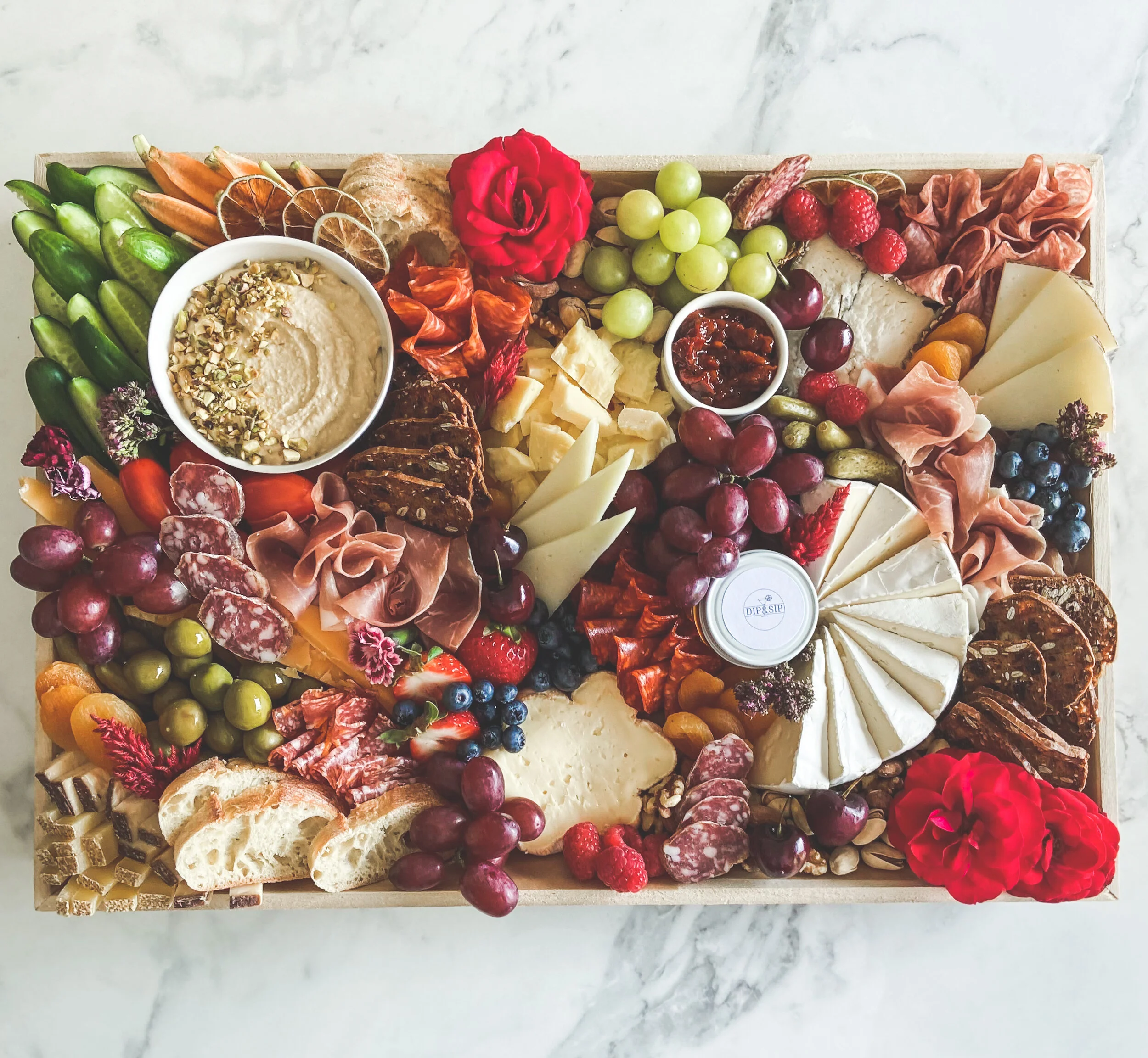Dip & Sip Cheese and Charcuterie Platter Delivery