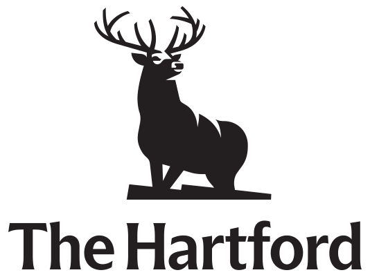 Silhouette of a deer with large antlers above the words "The Hartford."