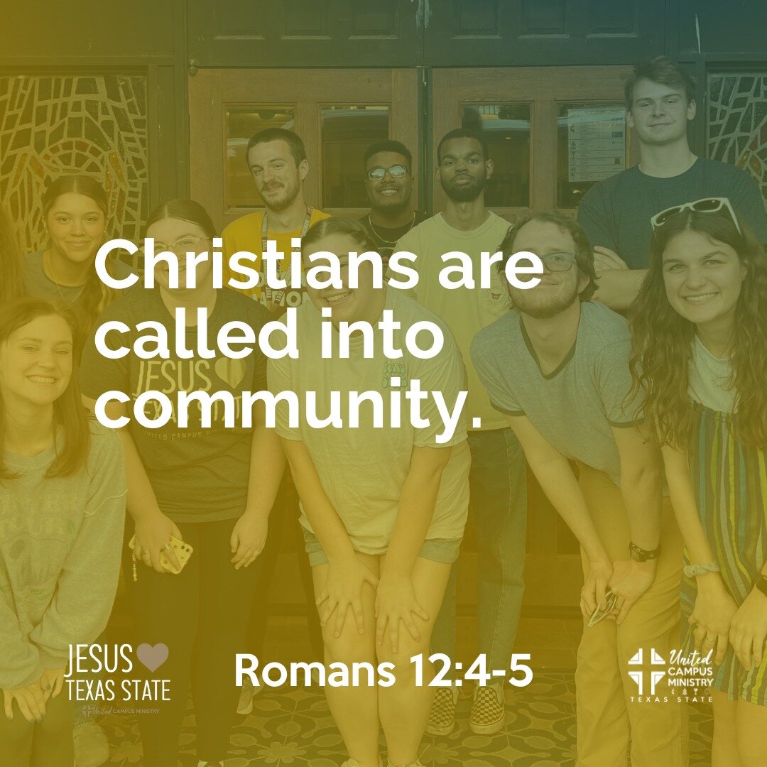 Christians are called into the community.

&quot;For just as each of us has one body with many members, and these members do not all have the same function, so in Christ we, though many, form one body, and each member belongs to all the others&quot; 