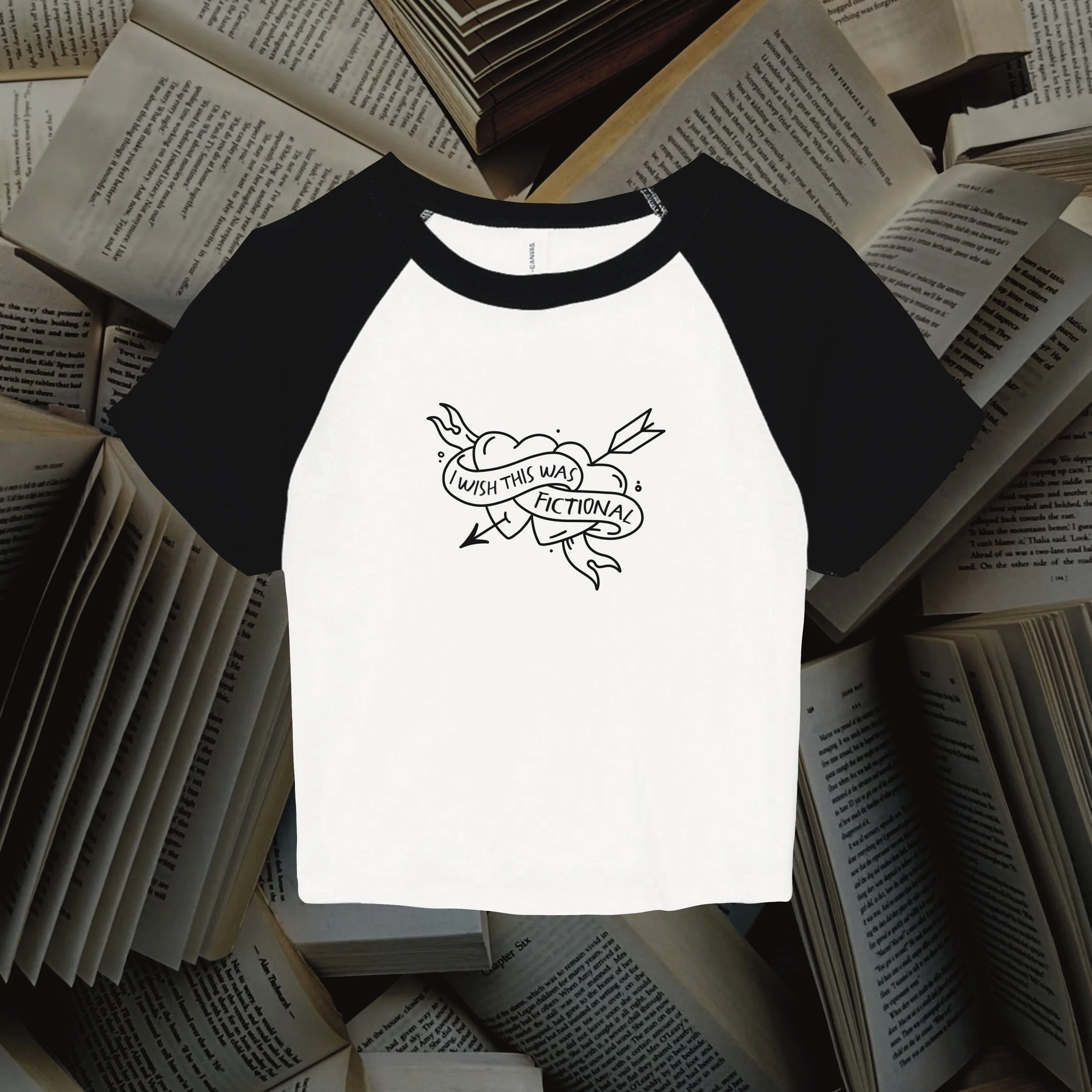 Wish It Was Fictional Baby Tee (BC)