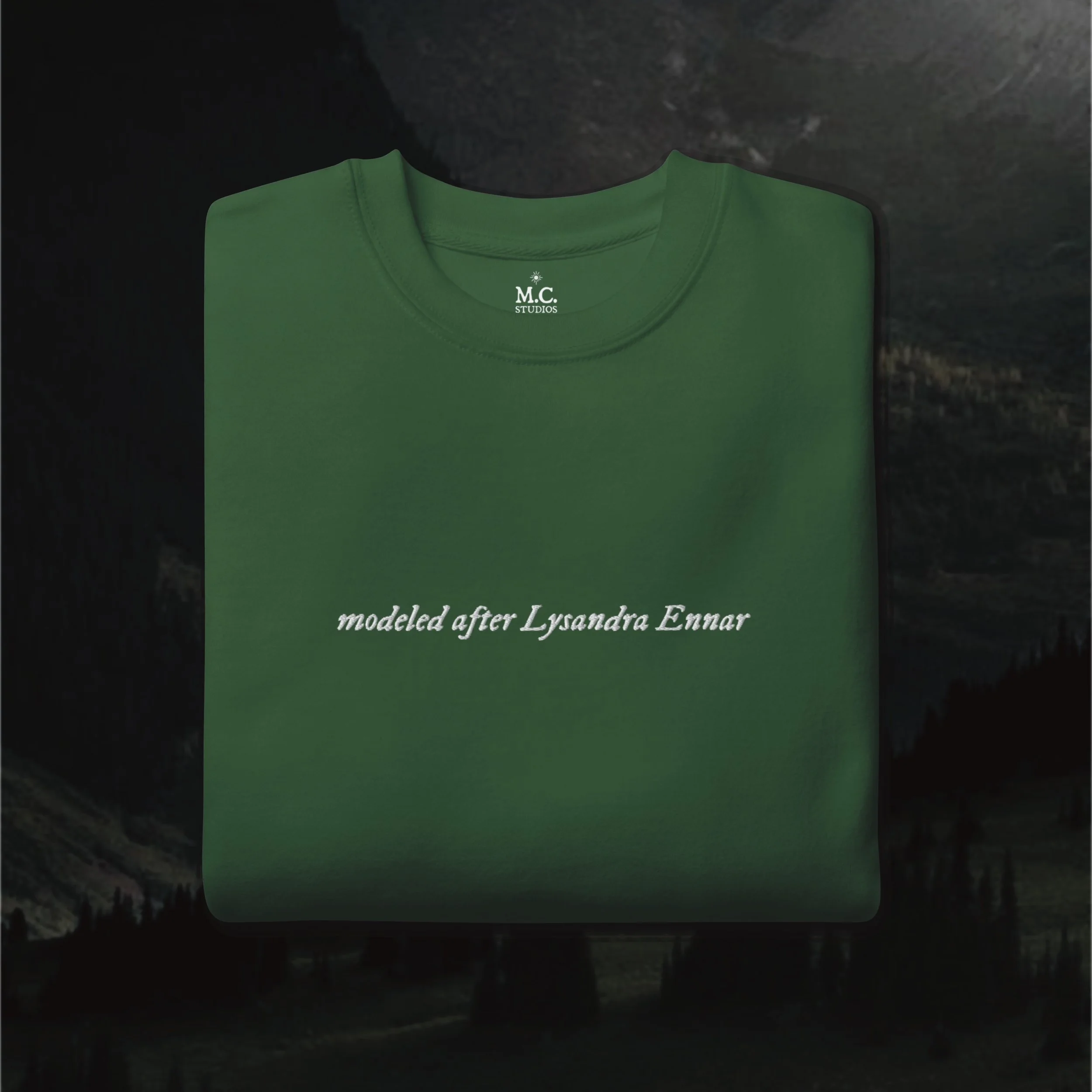Modeled After Lysandra Embroidered Crew