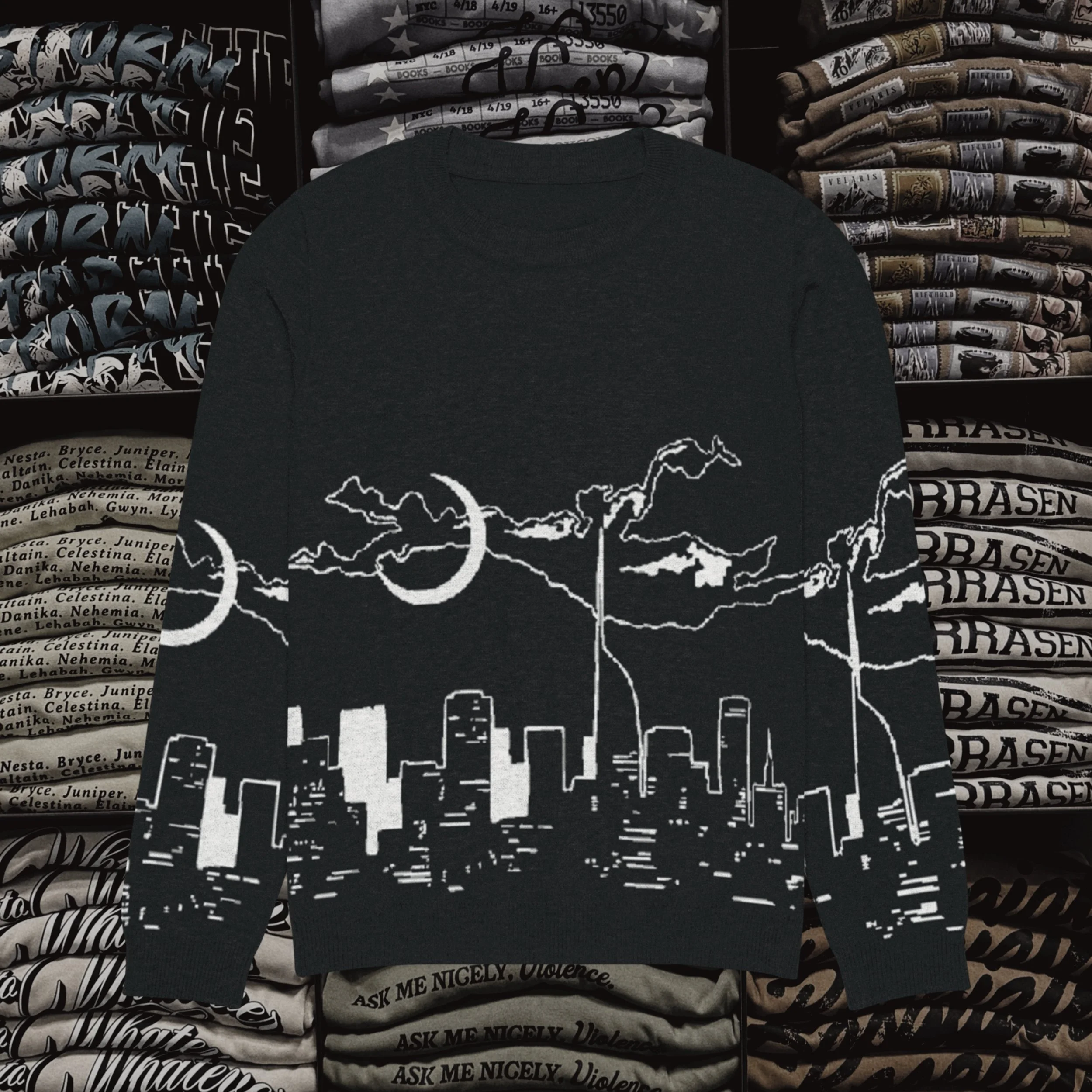 Black and White Lunathion World Knit