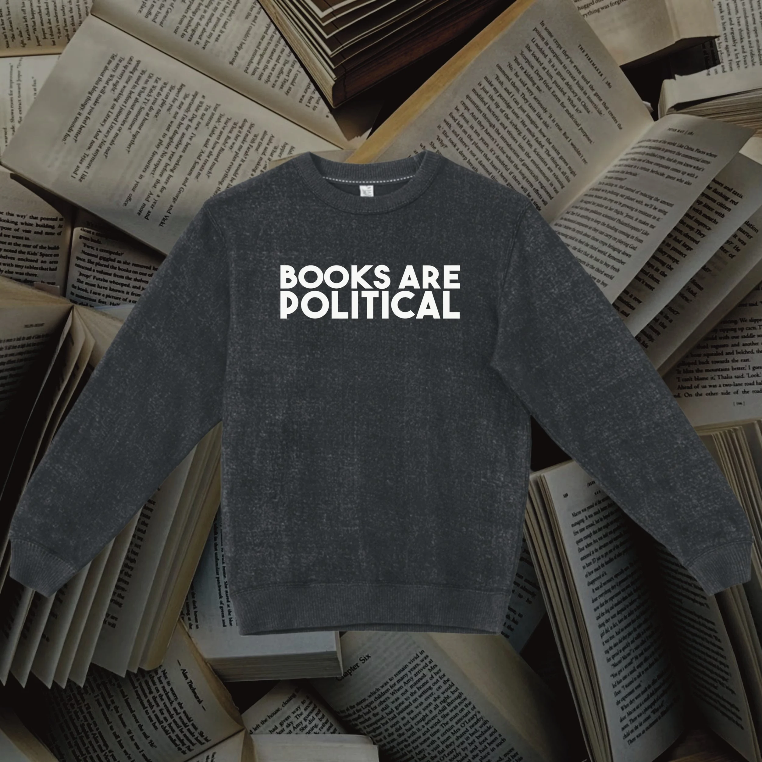 Books are Political Knit Crew (BC)