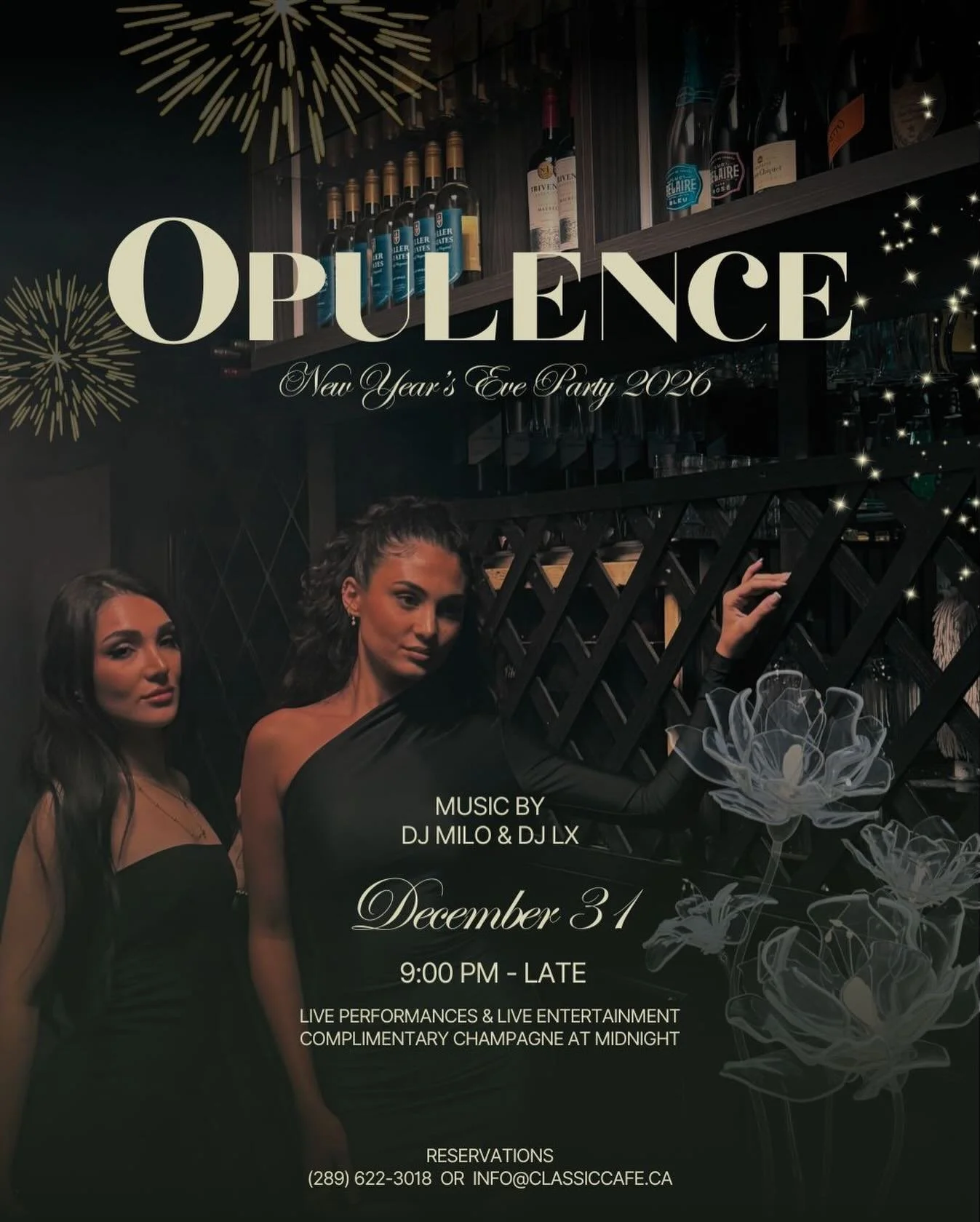 O p u l e n c e ✨&mdash; New Year&rsquo;s Eve 2026 
An evening built on elegance, music, and unforgettable moments. Join us as we welcome the new year in true Classic fashion 🥂
Music by @_djmilo @djlxofficial 
Reserve: info@classiccafe.ca
-
-
-
Clas