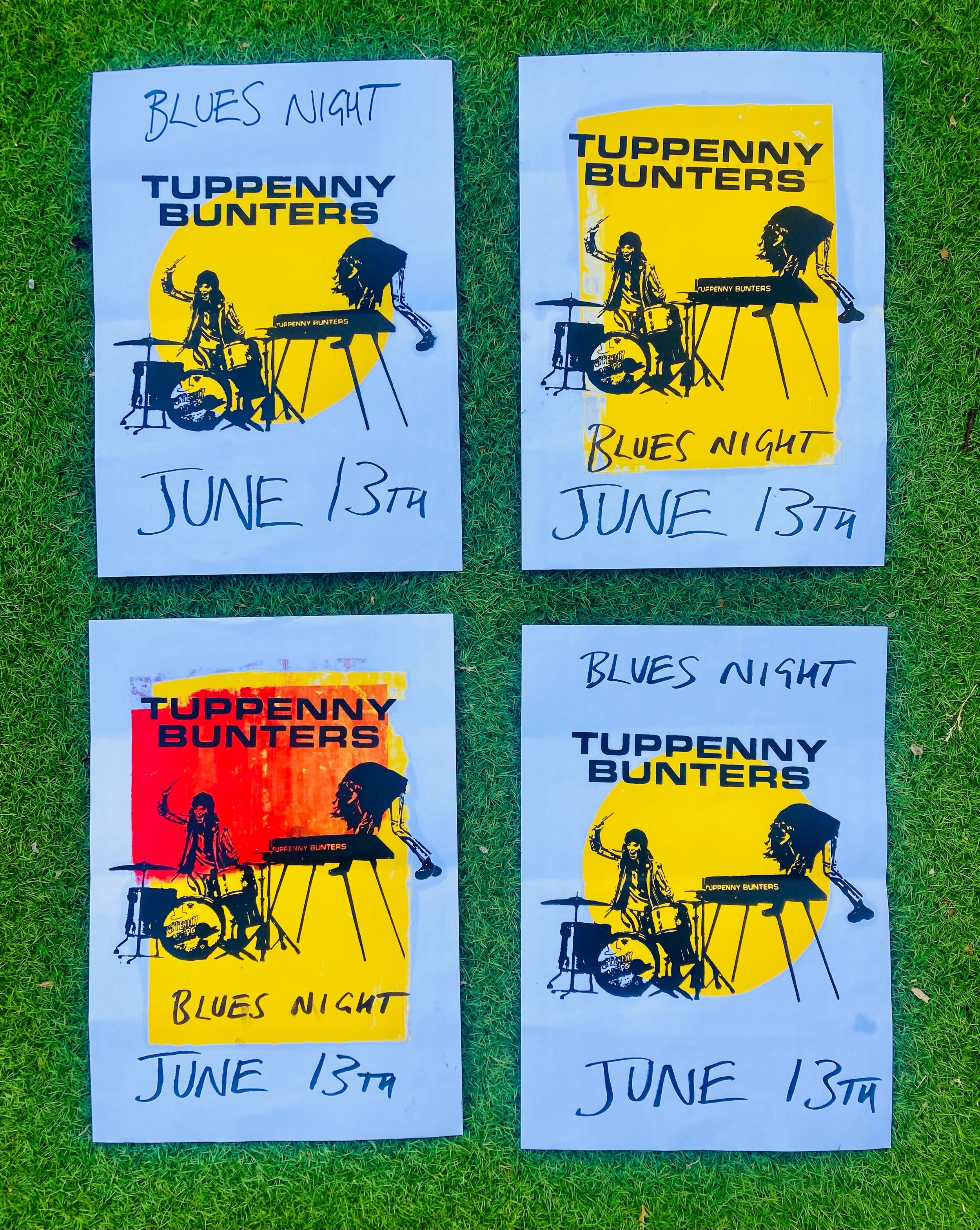 OUT ON THE ASTROTURF THIS SATURDAY>>>
TUPPENNY BUNTERS 3pm
BRAIN PROBATION 4pm
or something like that.

Bring a few coins to drop in the hat (to help them buy some diesel), but otherwise let&rsquo;s treat it as a private party. And you&rsquo
