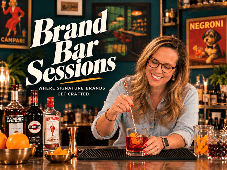 Kristin behind the bar on Brand Bar Sessions