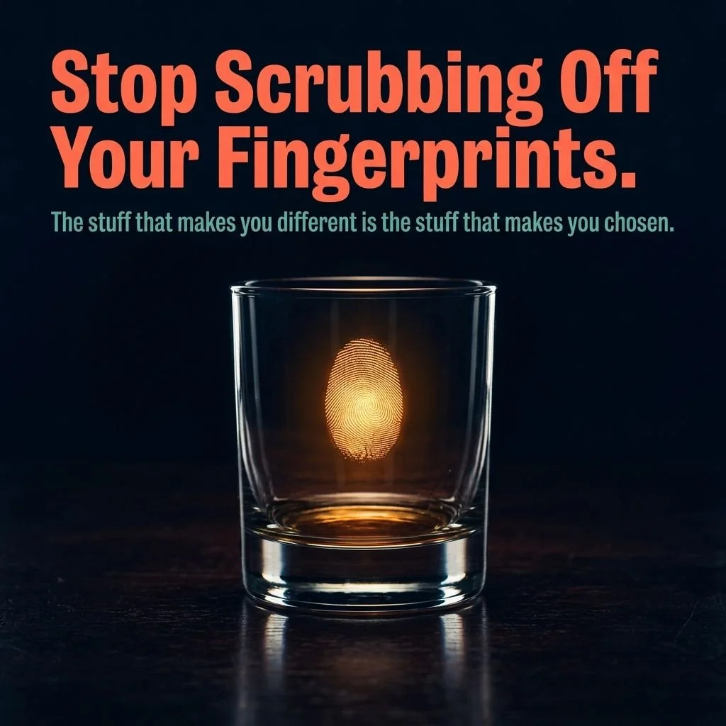 Glass with a fingerprint: Stop scrubbing off your fingerprints.