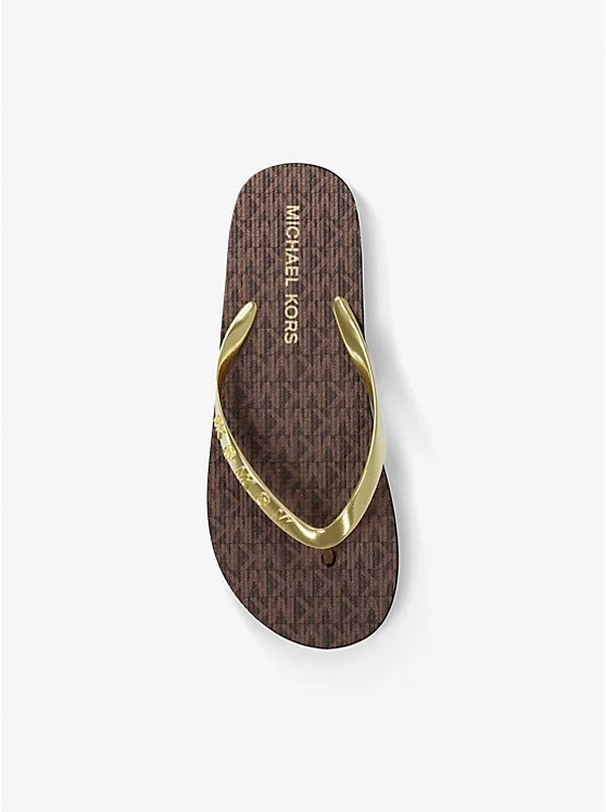 Michael Kors JET SET  Logo Print Women's Flip Flop