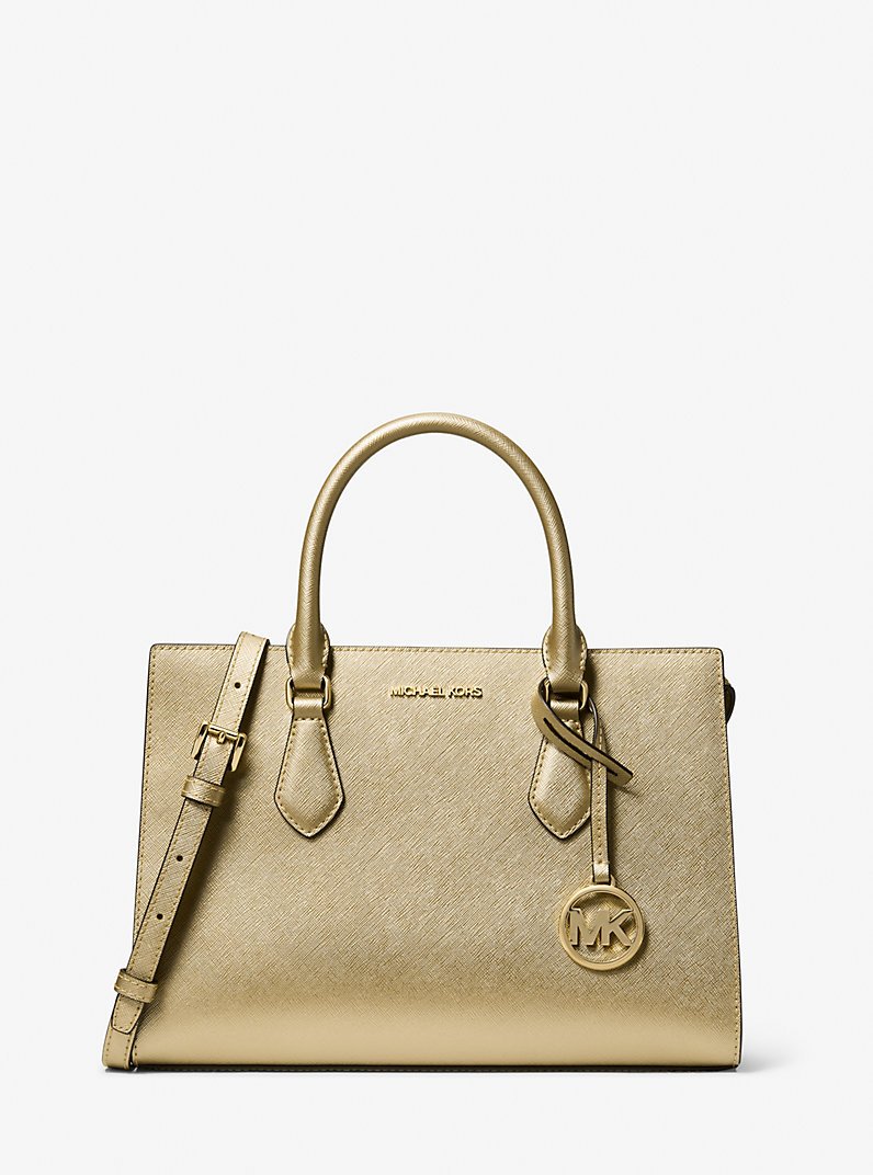 MICHAEL MICHAEL KORS Sheila Medium Signature Logo Sac à main en cuir Doree