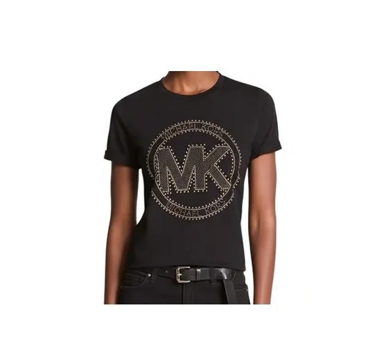 MICHAEL Michael Kors Studded Logo Charm Organic Cotton Jersey T-Shirt