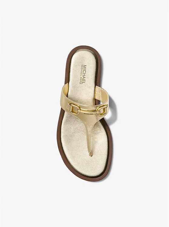 MICHAEL Michael Kors Carson Leather Sandal Gold