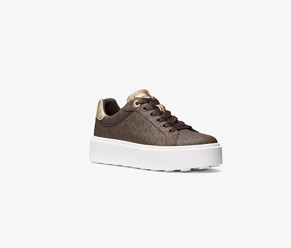 MICHAEL Michael Kors Romey Metallic Two-Tone Signature Logo Platform Sneaker P8