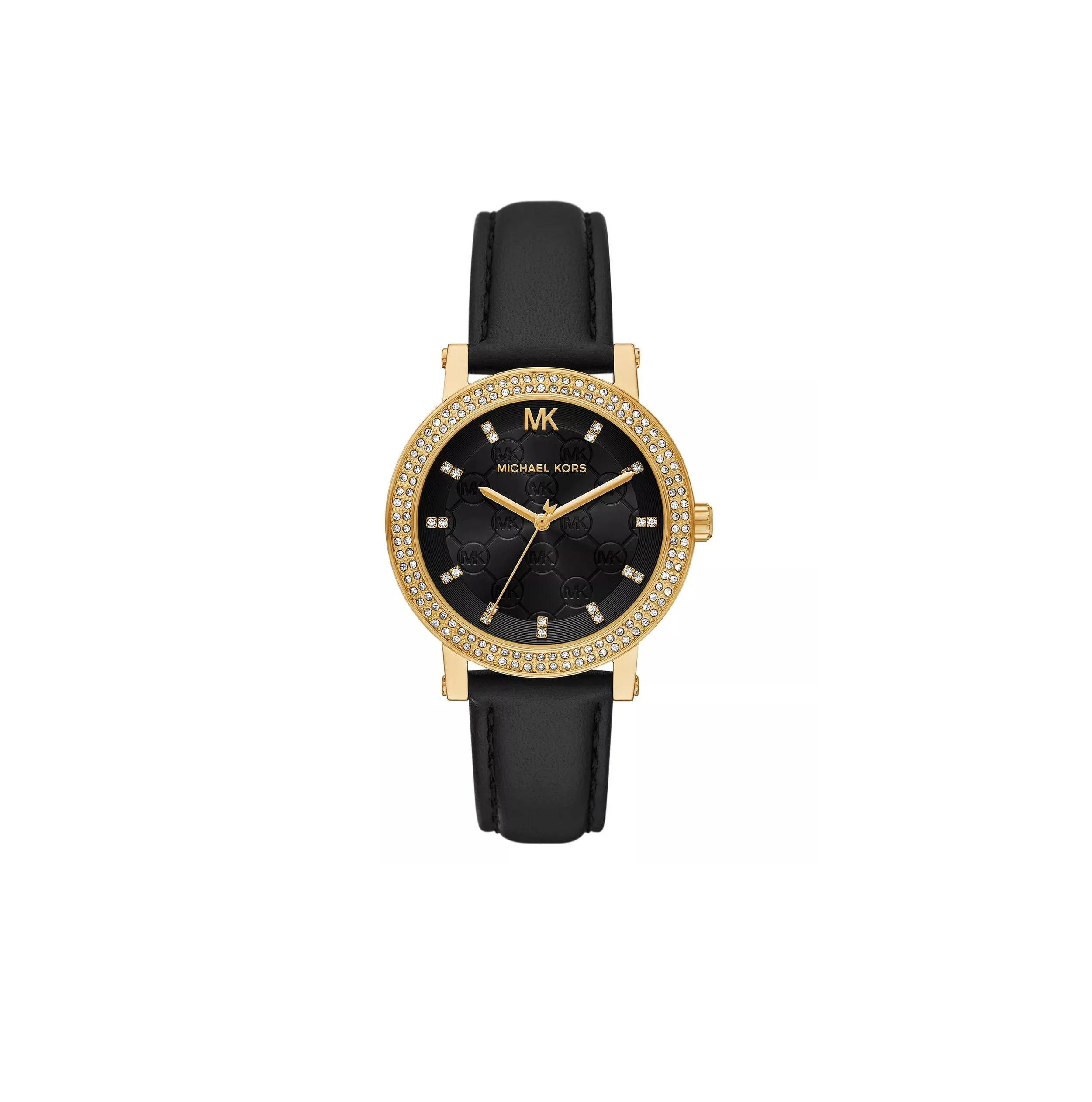 MICHAEL Michael Kors Women's Corey Three-Hand Black Leather Watch, 38mm