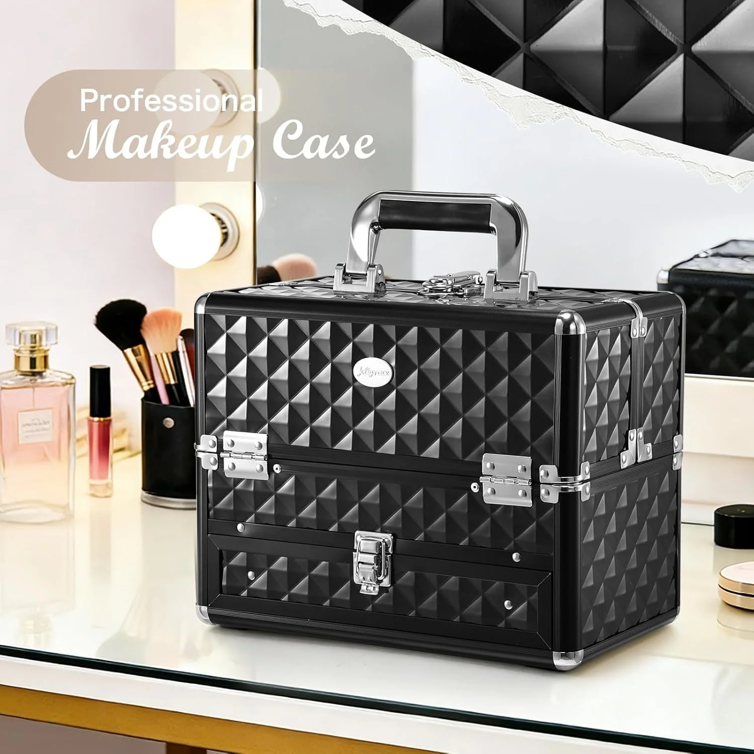 Malette de luxe pour bijoux et cosmétiques Noir (vide)