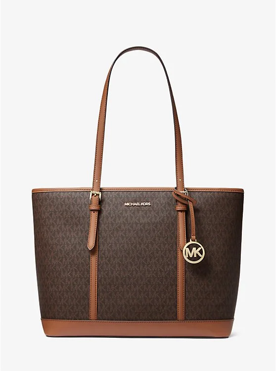 MICHAEL Michael Kors Jet Set - Sac à Main Travel Large Logo Brown