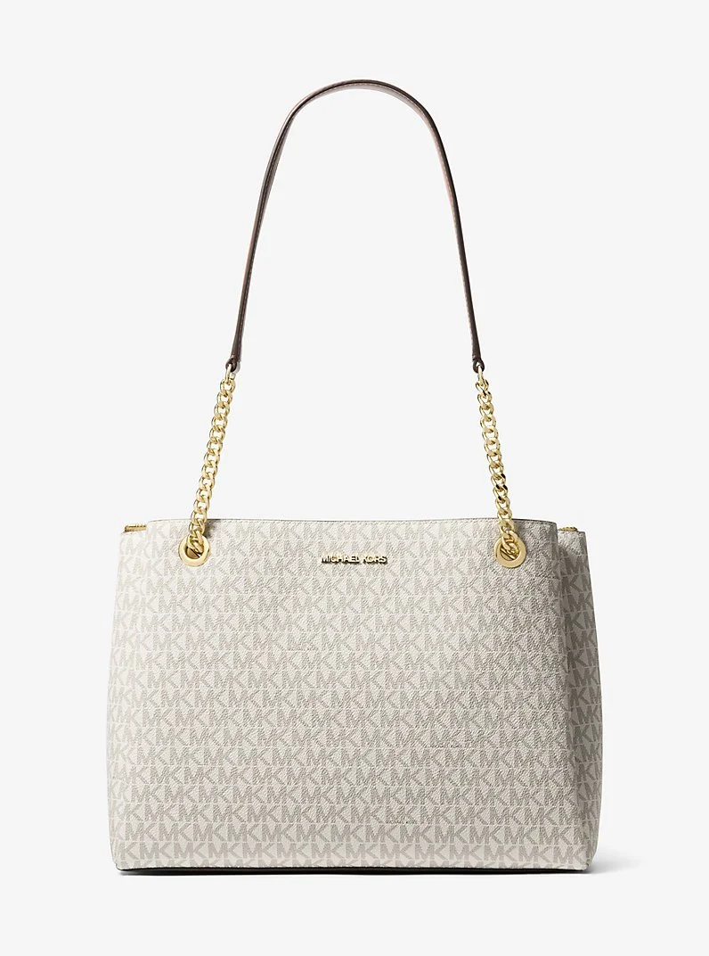 MICHAEL Michael Kors Soho Medium Signature Logo Tote Bag Vanilla