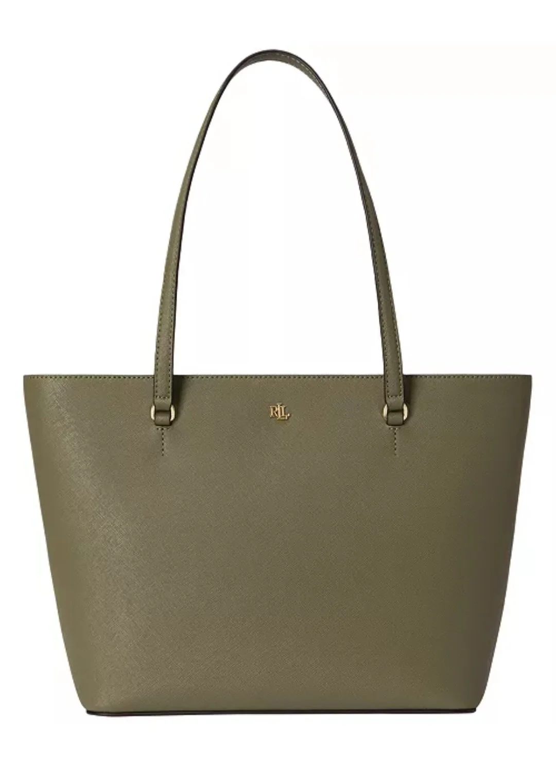 Lauren Ralph Lauren Leather Medium Karly Tote Bag Sage Green