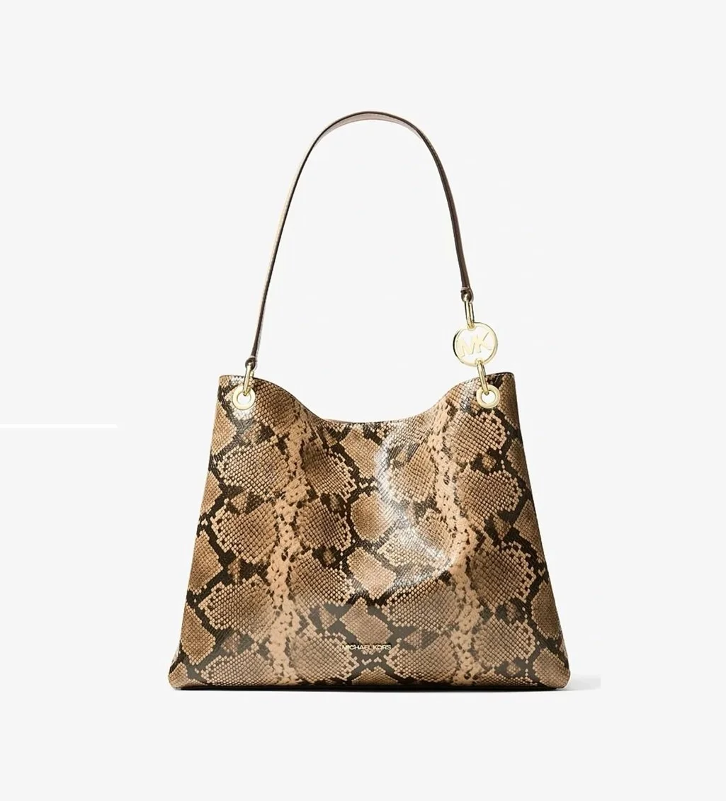 MICHAEL Michael Kors Christina Large Snake Embossed Shoulder Bag