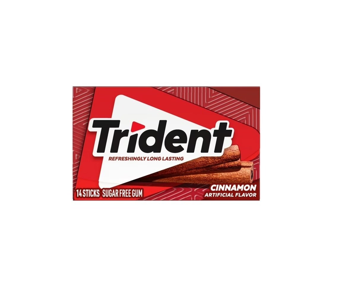 Trident Cinnamon Sugar Free Gum, Regular Size, 14 Pieces PC500
