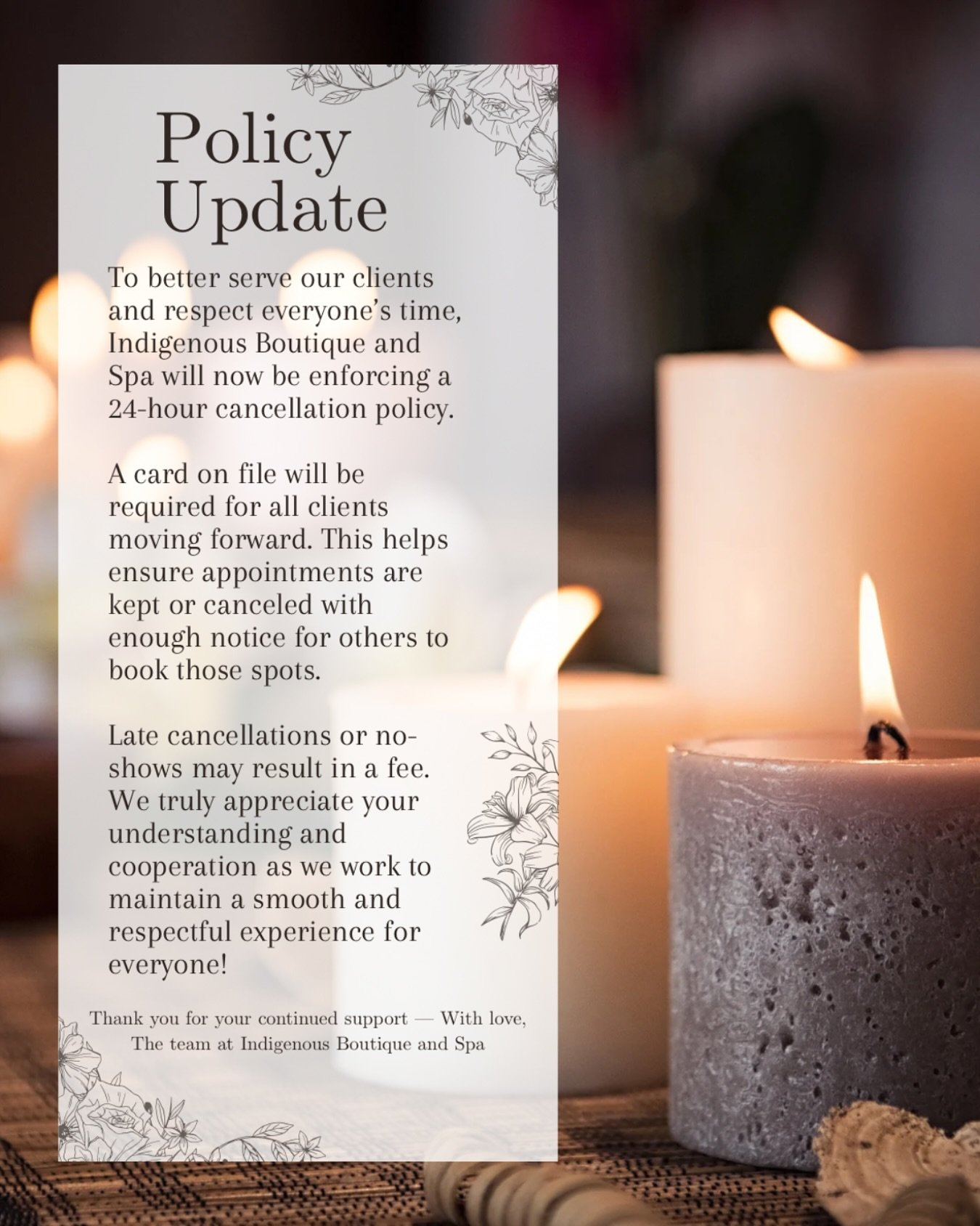Please read our cancellation policy update! 💖