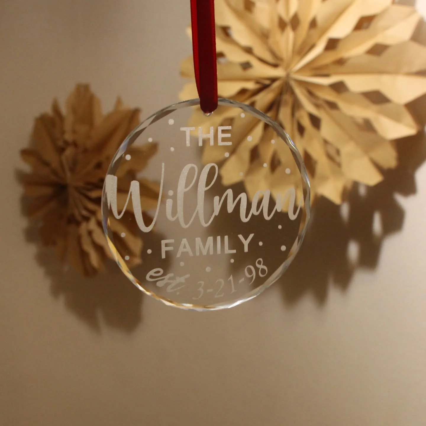 Anniversary ornament for the Willman family.