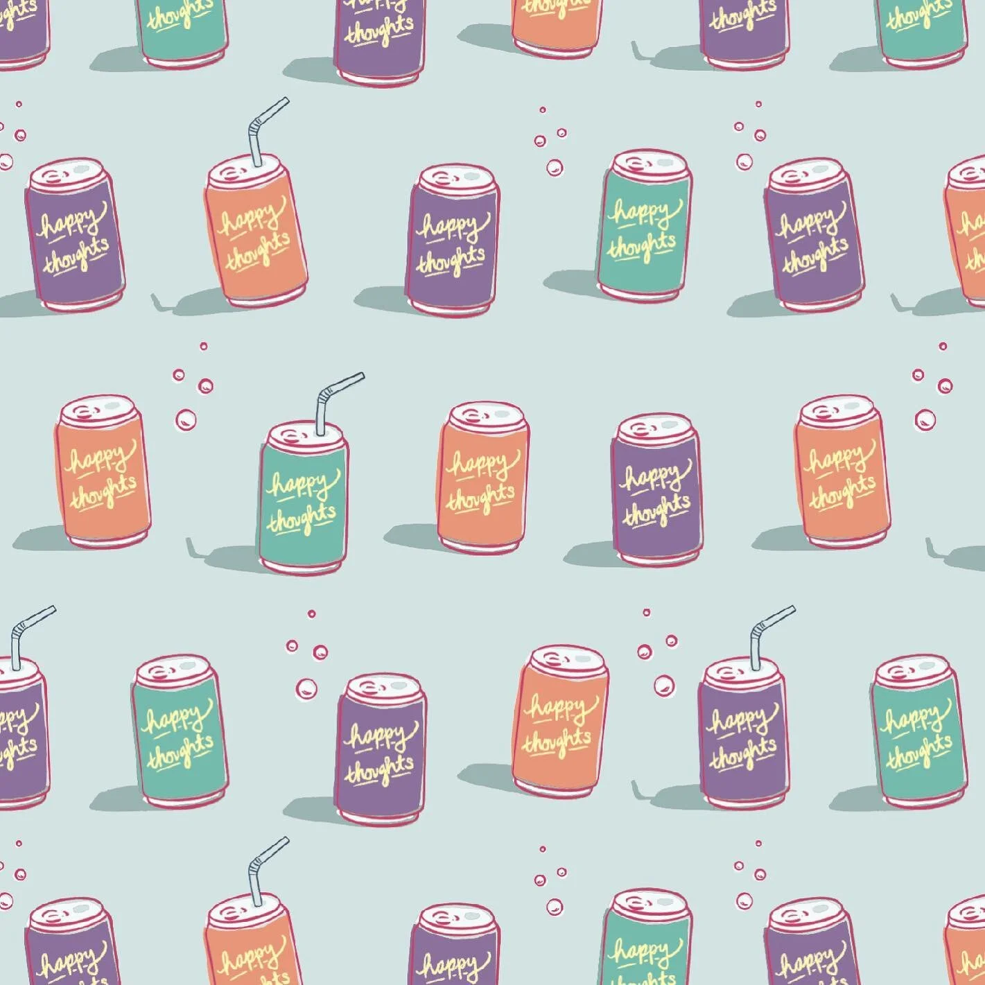 Drink Happy Thoughts print! (This background color won in the poll 🤓)