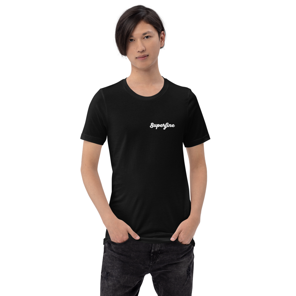 Superfine T-shirt (white logo, adult sizes) - 