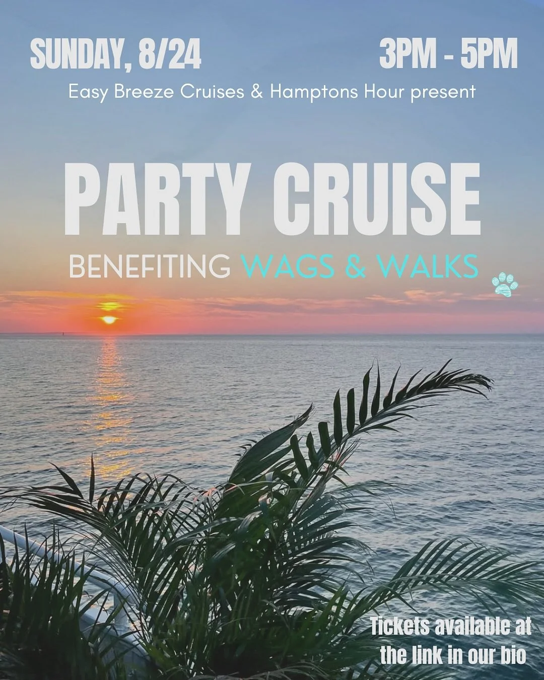 ⚓️ Tomorrow&rsquo;s the day! Join us in Montauk for one of our last few summer events &mdash; the Charity Cruise with Easy Breeze + Hamptons Hour 🐾

☀️2&ndash;3 PM: Stop by dockside to shop Hamptons-exclusive Wags merch + meet a couple of our adopta